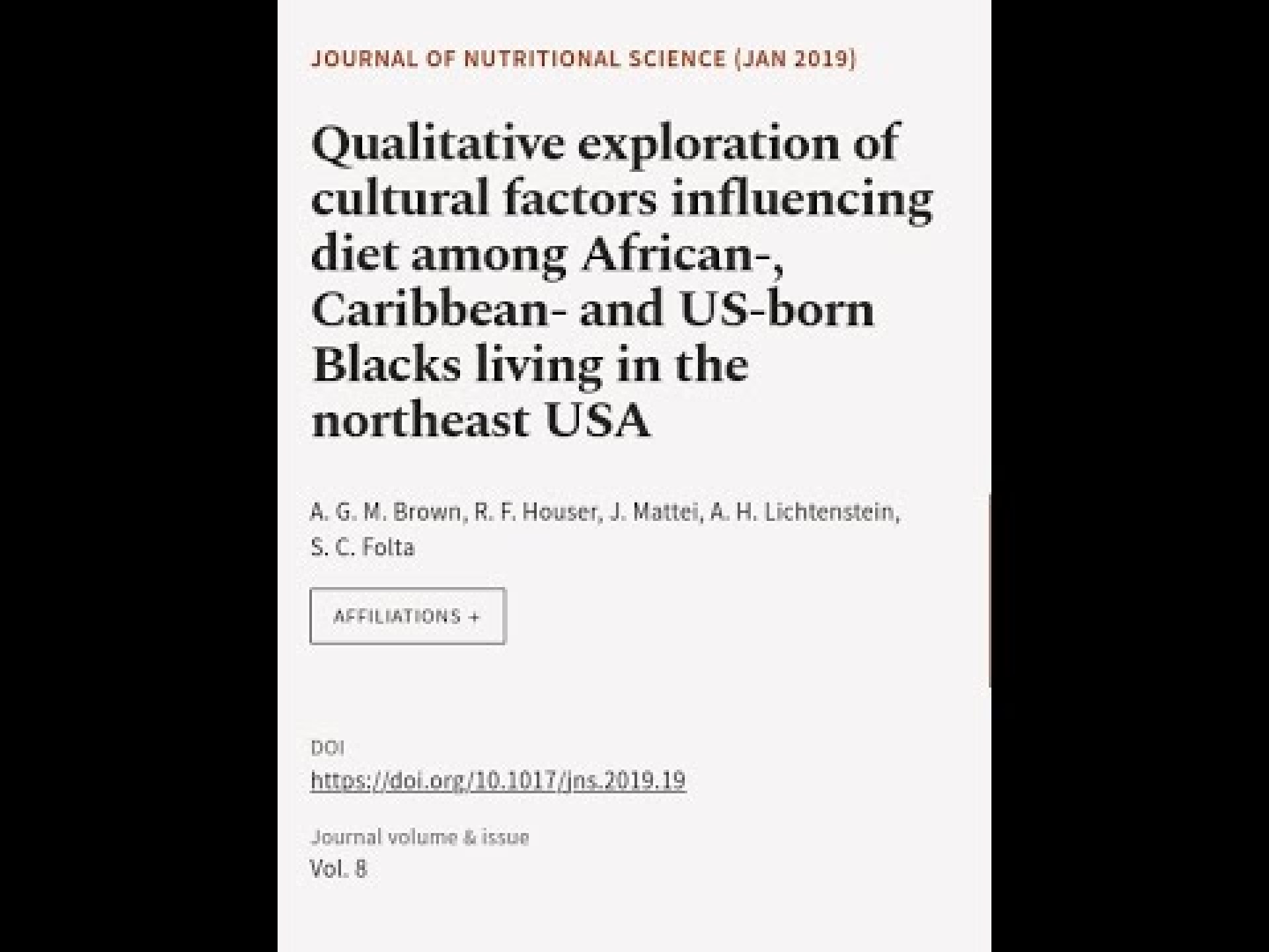 Qualitative exploration of cultural factors influencing diet among African-, Caribbea… | RTCL.TV Qualitative exploration of cultural factors influencing diet among African-, Caribbea… | RTCL.TV