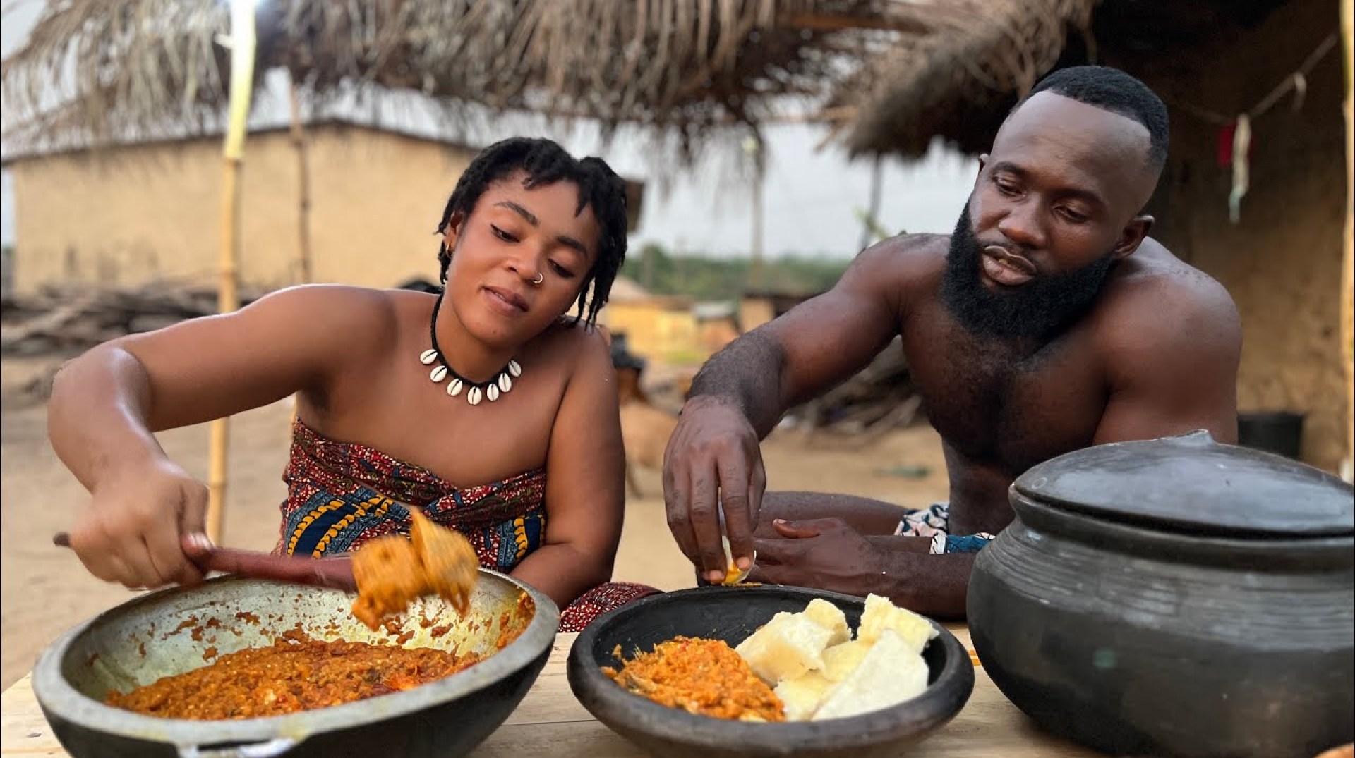 How to COOK African YAM with GARDEN EGGS EGG PLANT stew in the VILLAGE || African Village Life How to COOK African YAM with GARDEN EGGS EGG PLANT stew in the VILLAGE || African Village Life