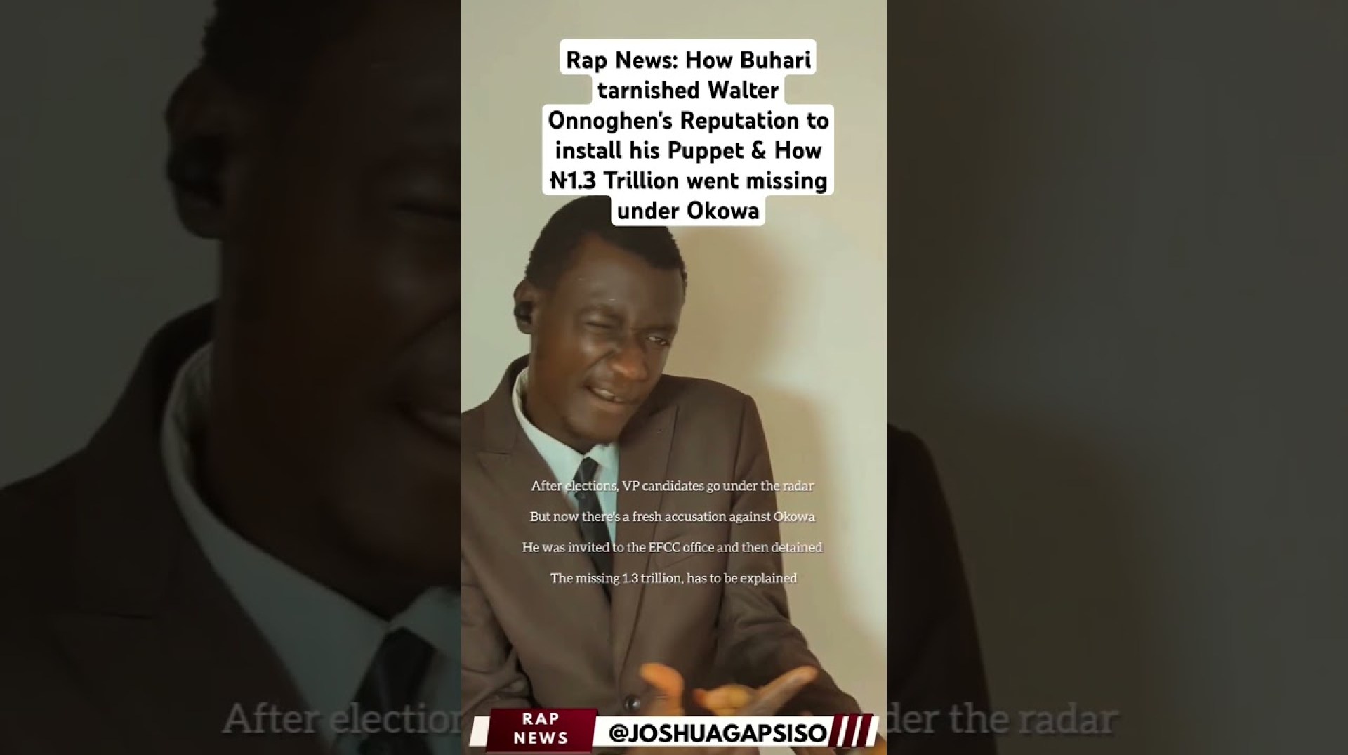 Rap News: How #Buhari #tarnished #Walter #Onnoghen's #Reputation to install his #Puppet Rap News: How #Buhari #tarnished #Walter #Onnoghen's #Reputation to install his #Puppet