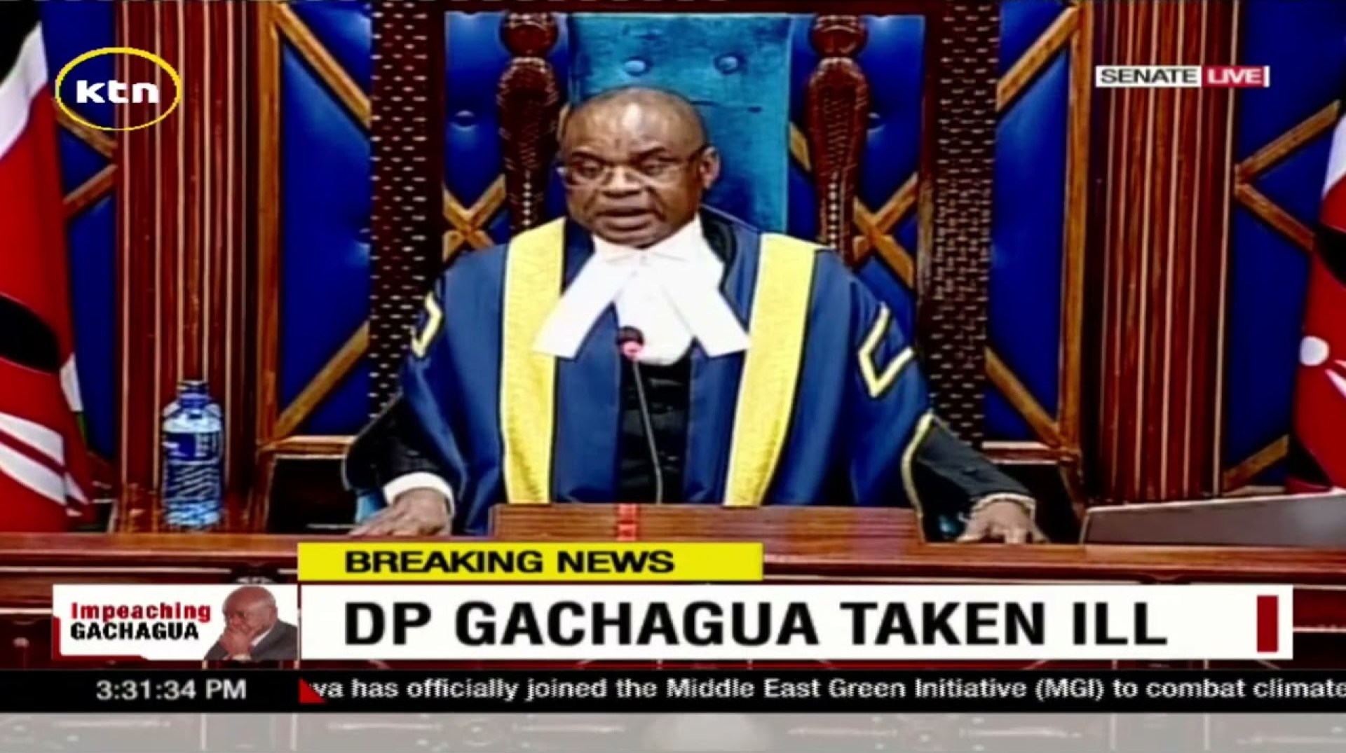Kingi suspends senate sitting to 5.00PM as DP Gachagua is taken ill Kingi suspends senate sitting to 5.00PM as DP Gachagua is taken ill