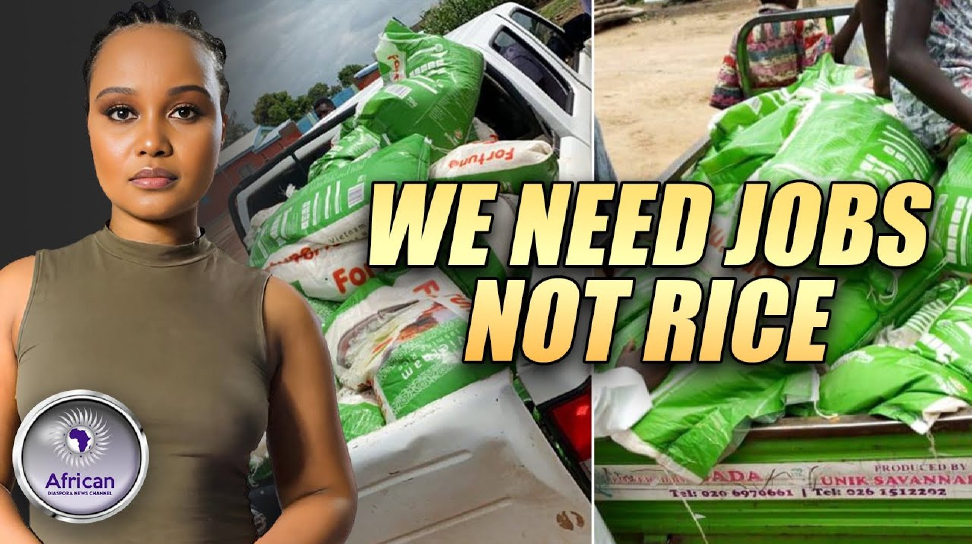 We Don't Want Rice, We Want Jobs/The Ghana Youth Reject Rice As A BRIBE From The Government. We Don't Want Rice, We Want Jobs/The Ghana Youth Reject Rice As A BRIBE From The Government.
