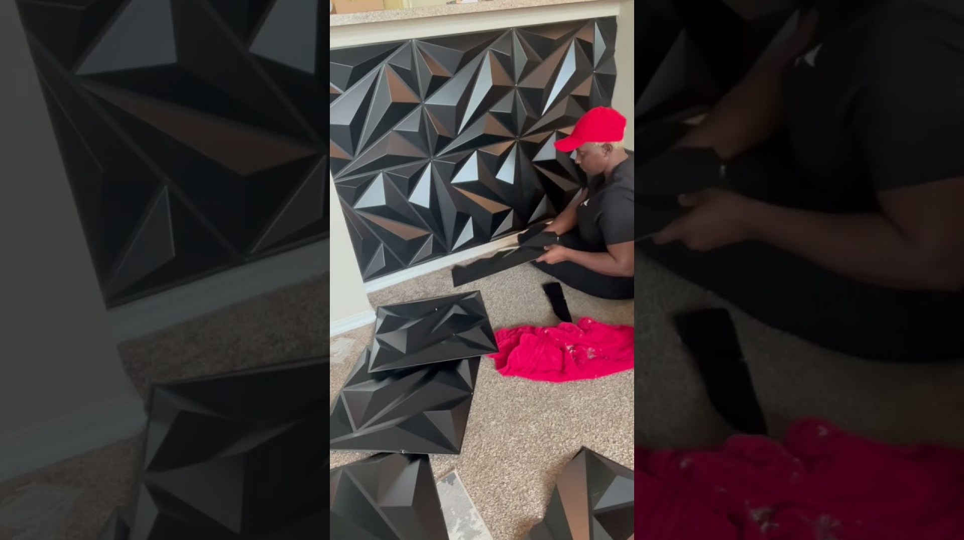 Adding 3D Wall Panels to a bar area #SoCute #ModernTaste #InteriorDesigner Adding 3D Wall Panels to a bar area #SoCute #ModernTaste #InteriorDesigner