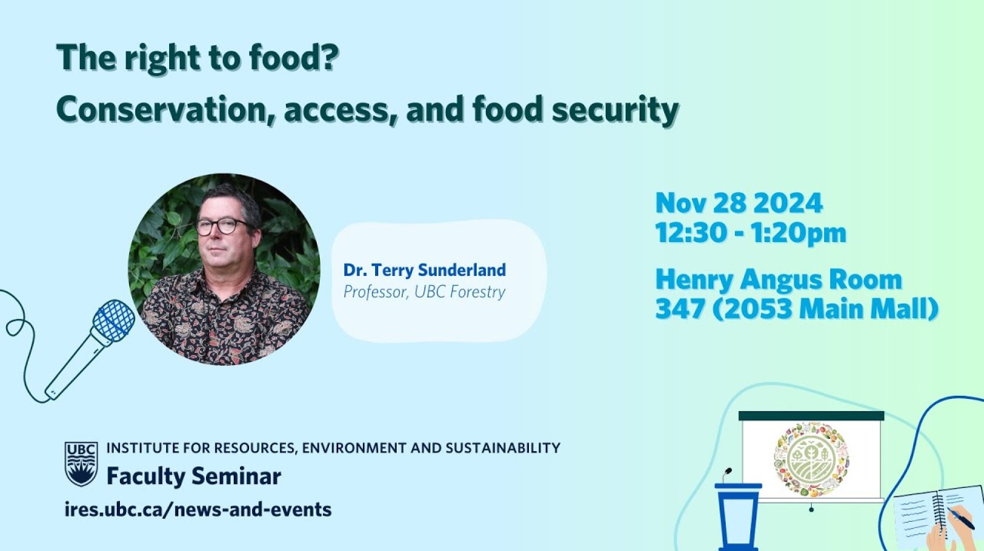 November 28 2024: IRES Faculty Seminar with Dr. Terry Sunderland November 28 2024: IRES Faculty Seminar with Dr. Terry Sunderland
