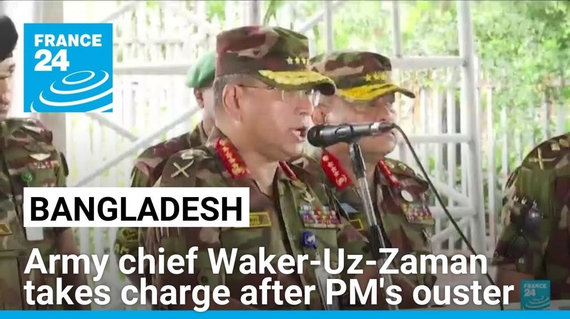 Bangladesh's army chief Waker-Uz-Zaman takes charge after PM's ouster • FRANCE 24 English Bangladesh's army chief Waker-Uz-Zaman takes charge after PM's ouster • FRANCE 24 English