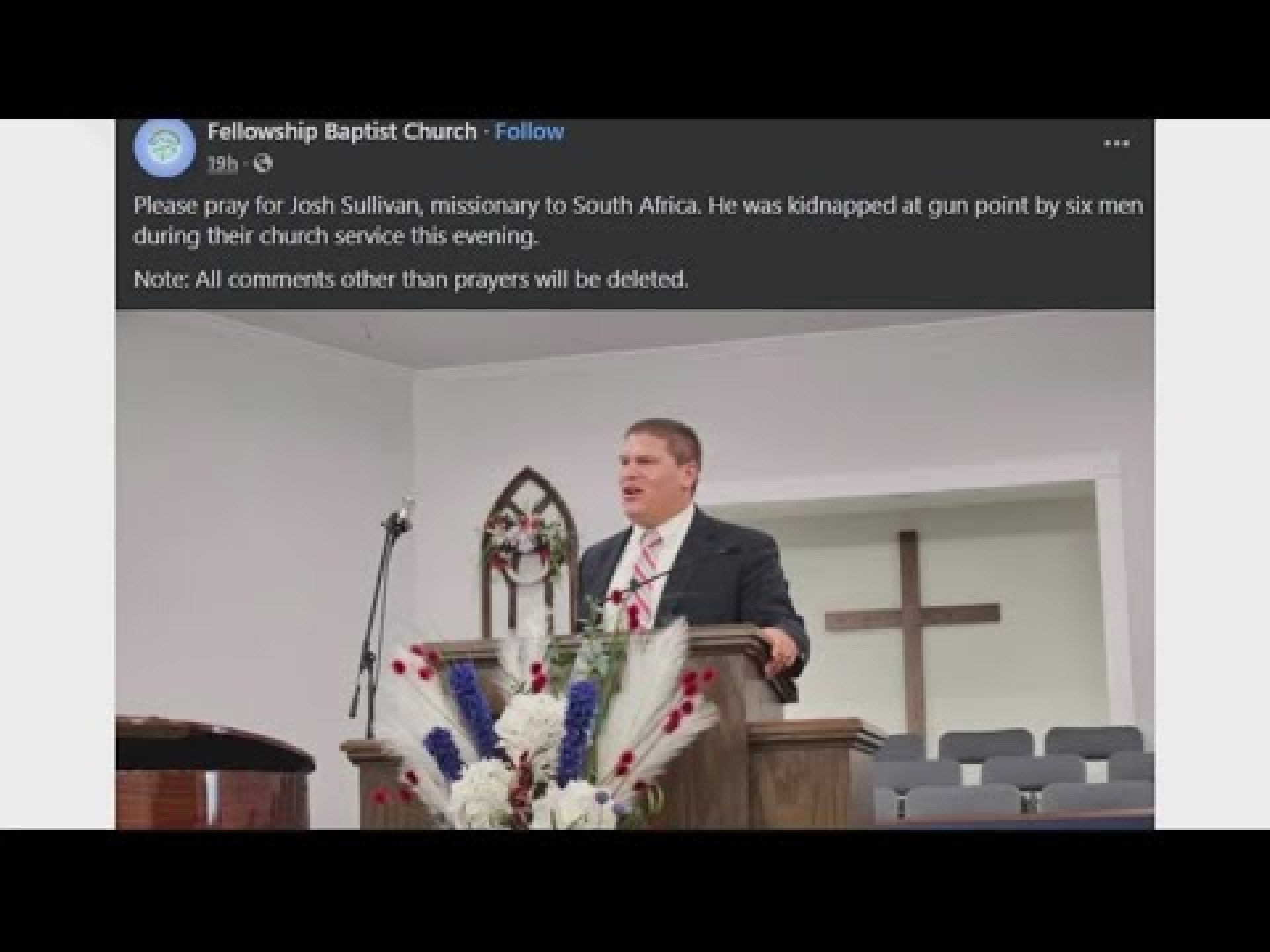 East TN pastor abducted at gunpoint during sermon, being held for ransom in South Africa East TN pastor abducted at gunpoint during sermon, being held for ransom in South Africa