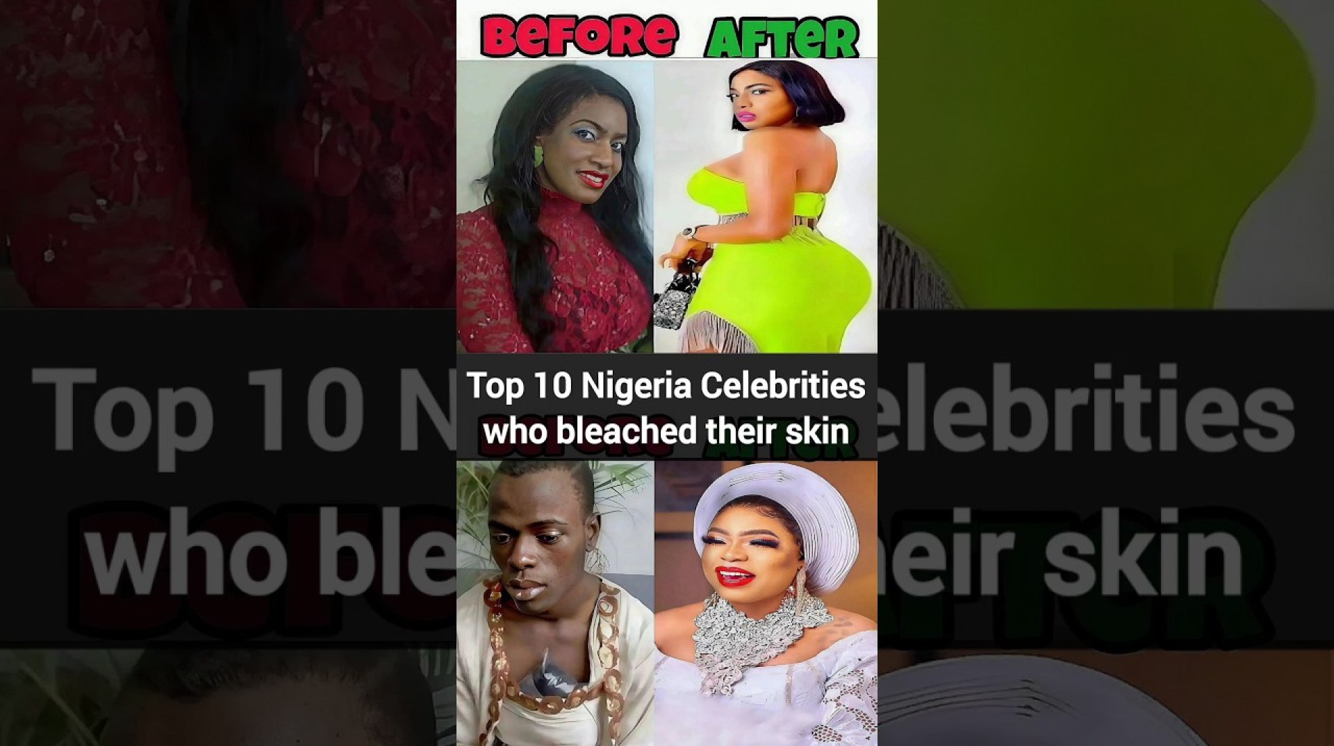 Top 10 Nigerian Celebrities who bleached their skin #nigeriancelebrities #nigeriaentertainment Top 10 Nigerian Celebrities who bleached their skin #nigeriancelebrities #nigeriaentertainment