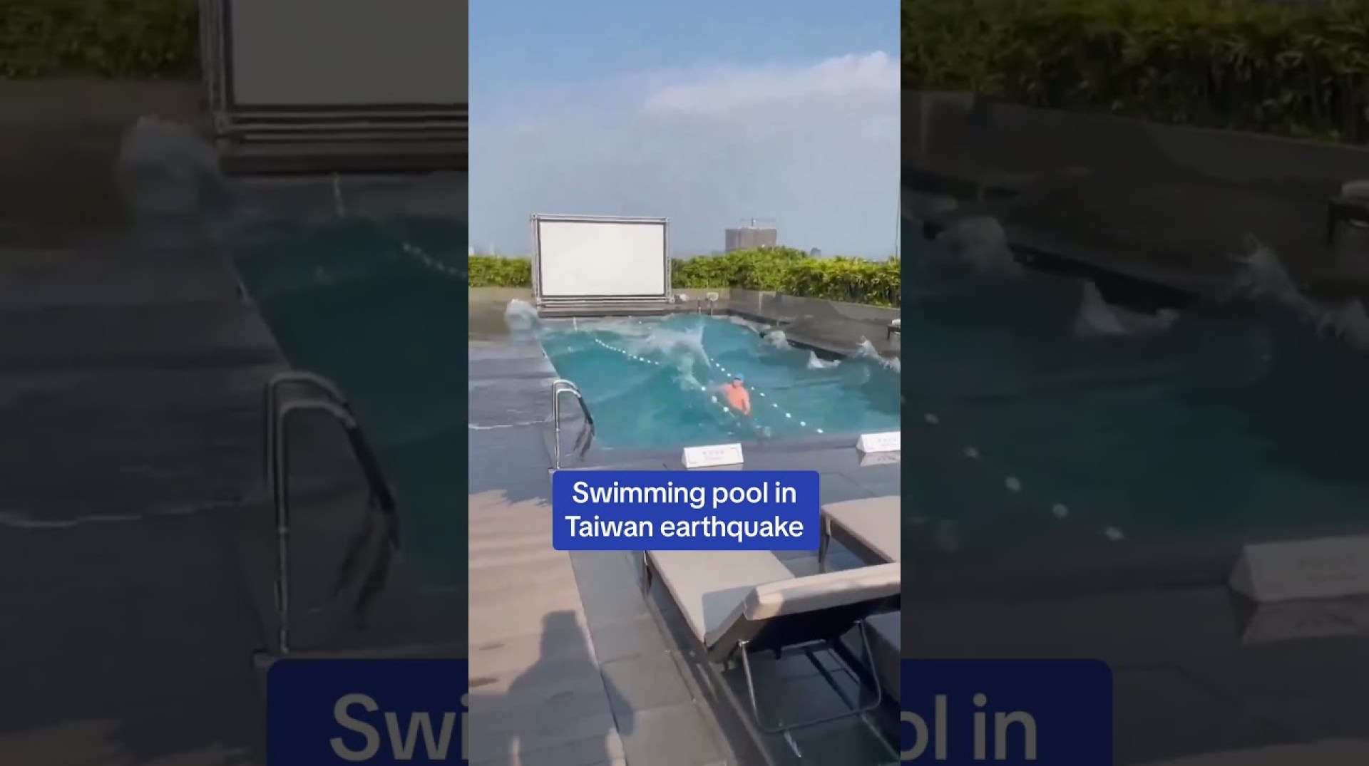 Taiwan earthquake: Swimming pool was filmed as earthquake strikes Taiwan Taiwan earthquake: Swimming pool was filmed as earthquake strikes Taiwan