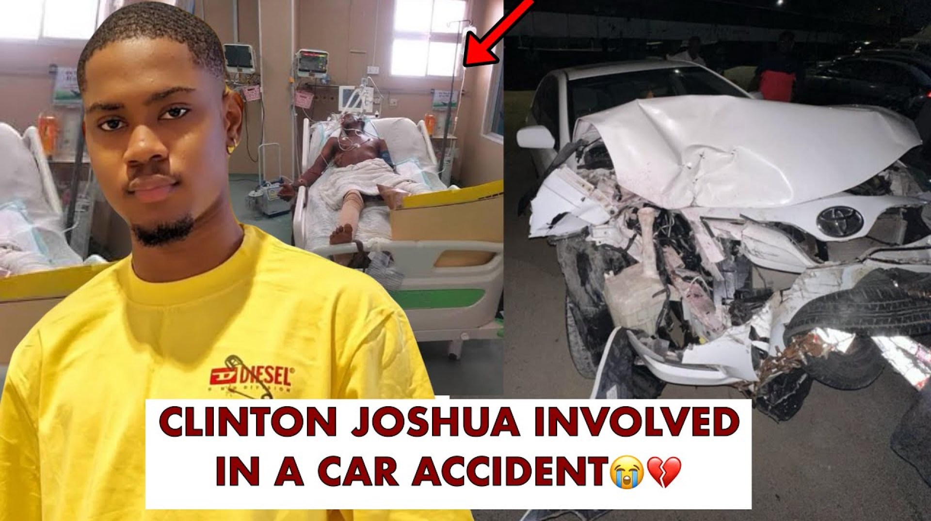 Sad! Actor Clinton Joshua Survive Fatal Car Accident, Crashes Car Beyond Recognition #clintonjoshua Sad! Actor Clinton Joshua Survive Fatal Car Accident, Crashes Car Beyond Recognition #clintonjoshua