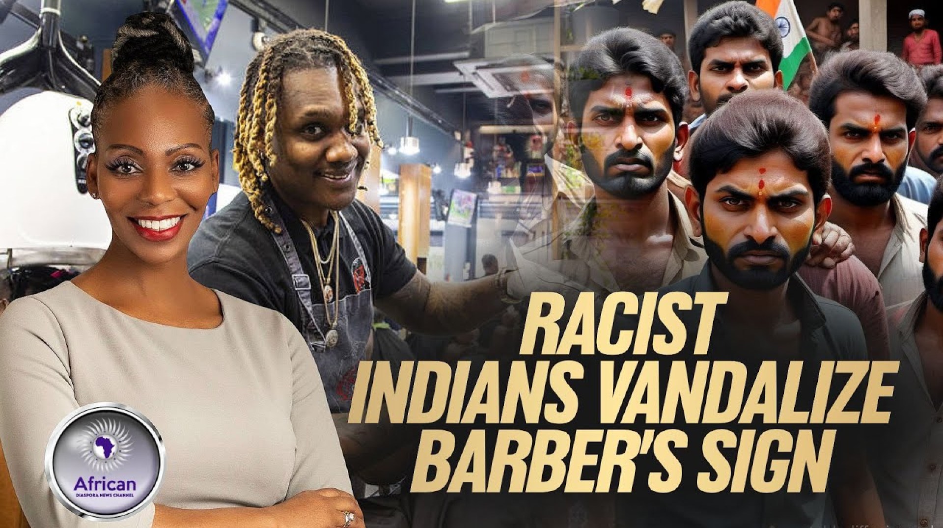 Anti Black Racist Indians Vandalize Jamaican Barber Shop Owner's Sign Anti Black Racist Indians Vandalize Jamaican Barber Shop Owner's Sign
