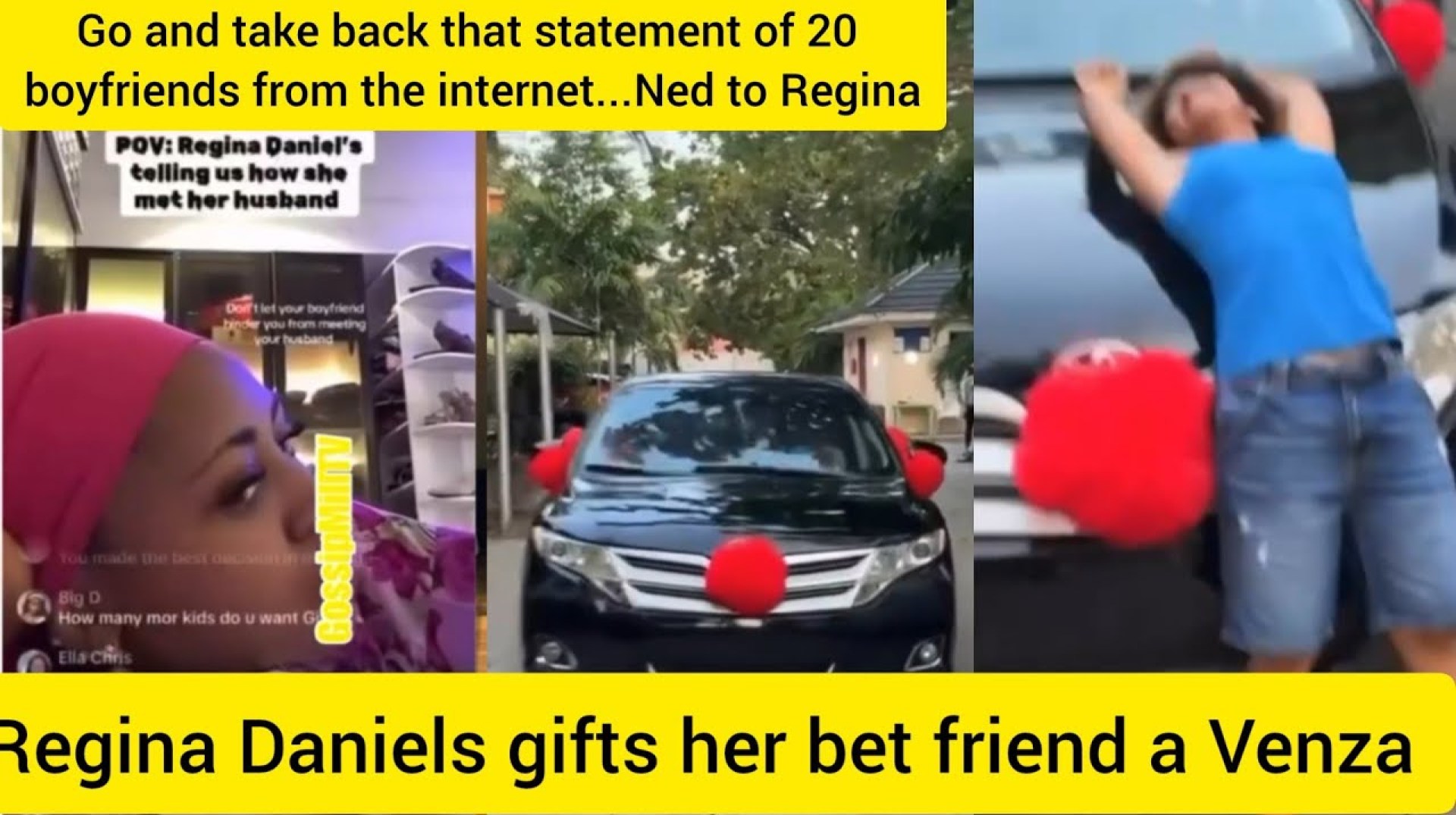 REGINA DANIELS ANGERS NED BY EXPOSING DEEP SECRETS + SHE GIFTS HER BEST FRIEND A VENZA FOR HER BDAY REGINA DANIELS ANGERS NED BY EXPOSING DEEP SECRETS + SHE GIFTS HER BEST FRIEND A VENZA FOR HER BDAY