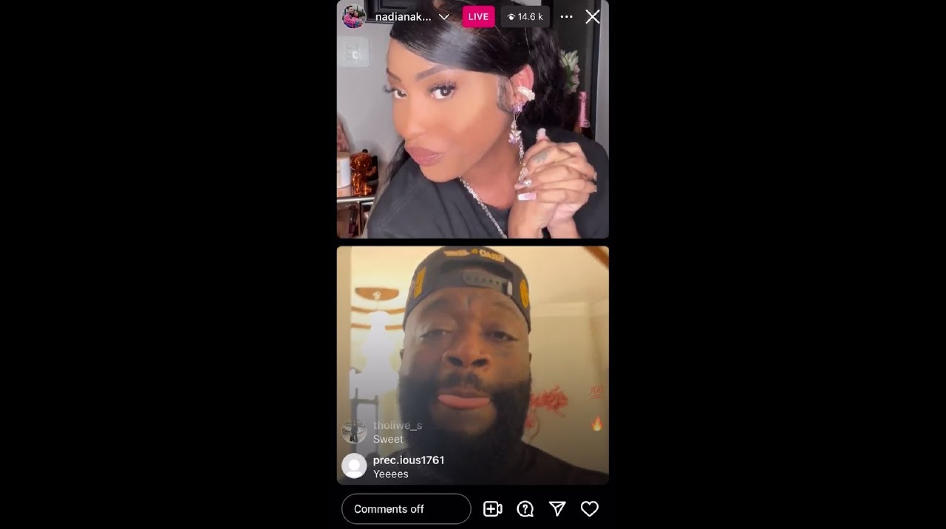 Rick Ross Sending Legend Love #rickross #nadianakai #instagramlive Rick Ross Sending Legend Love #rickross #nadianakai #instagramlive