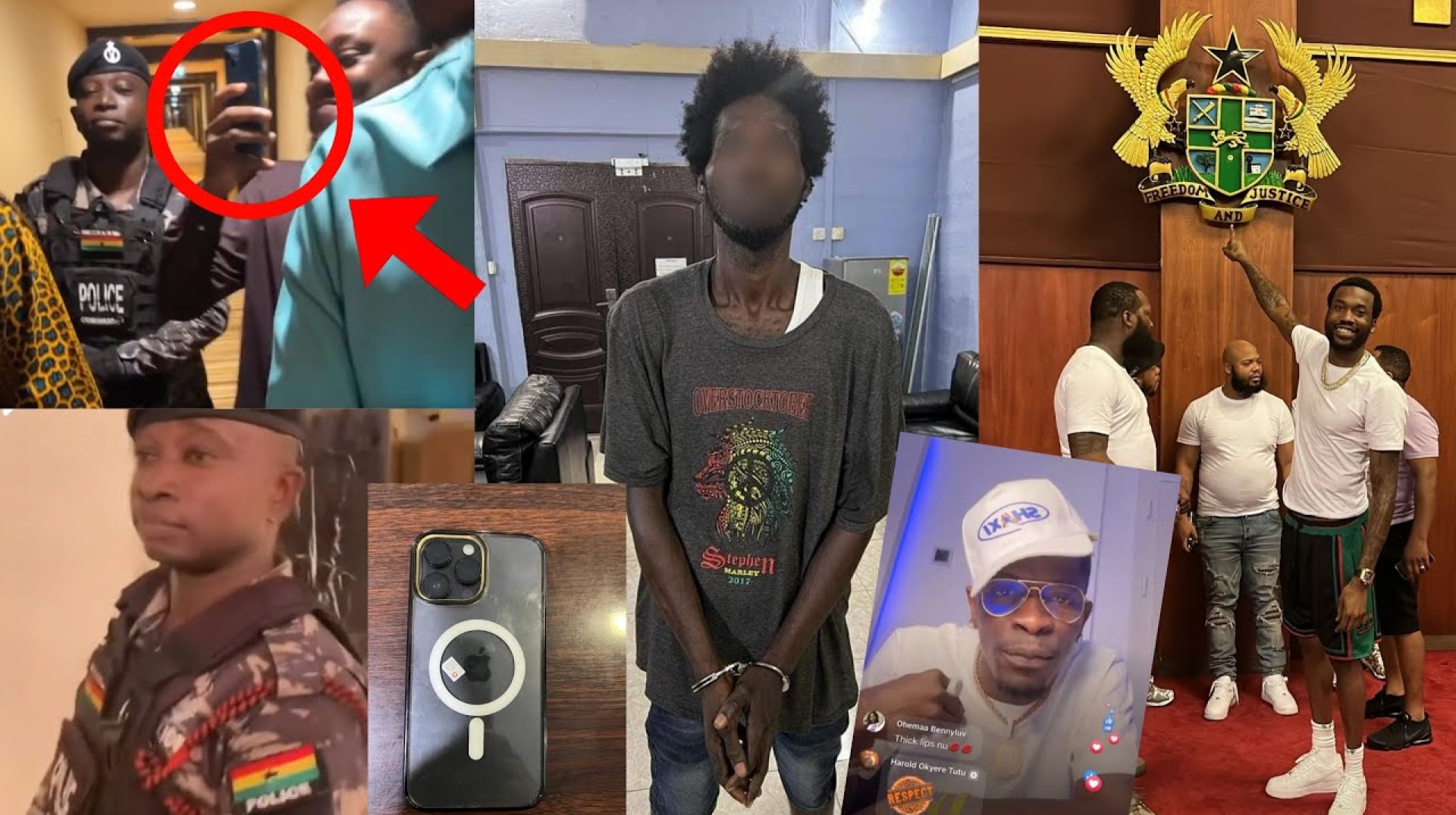Meek Mill Pick Pocket Thief Caught As Ghana Police Returns His iPhone, Shatta Wale Hails The Street! Meek Mill Pick Pocket Thief Caught As Ghana Police Returns His iPhone, Shatta Wale Hails The Street!
