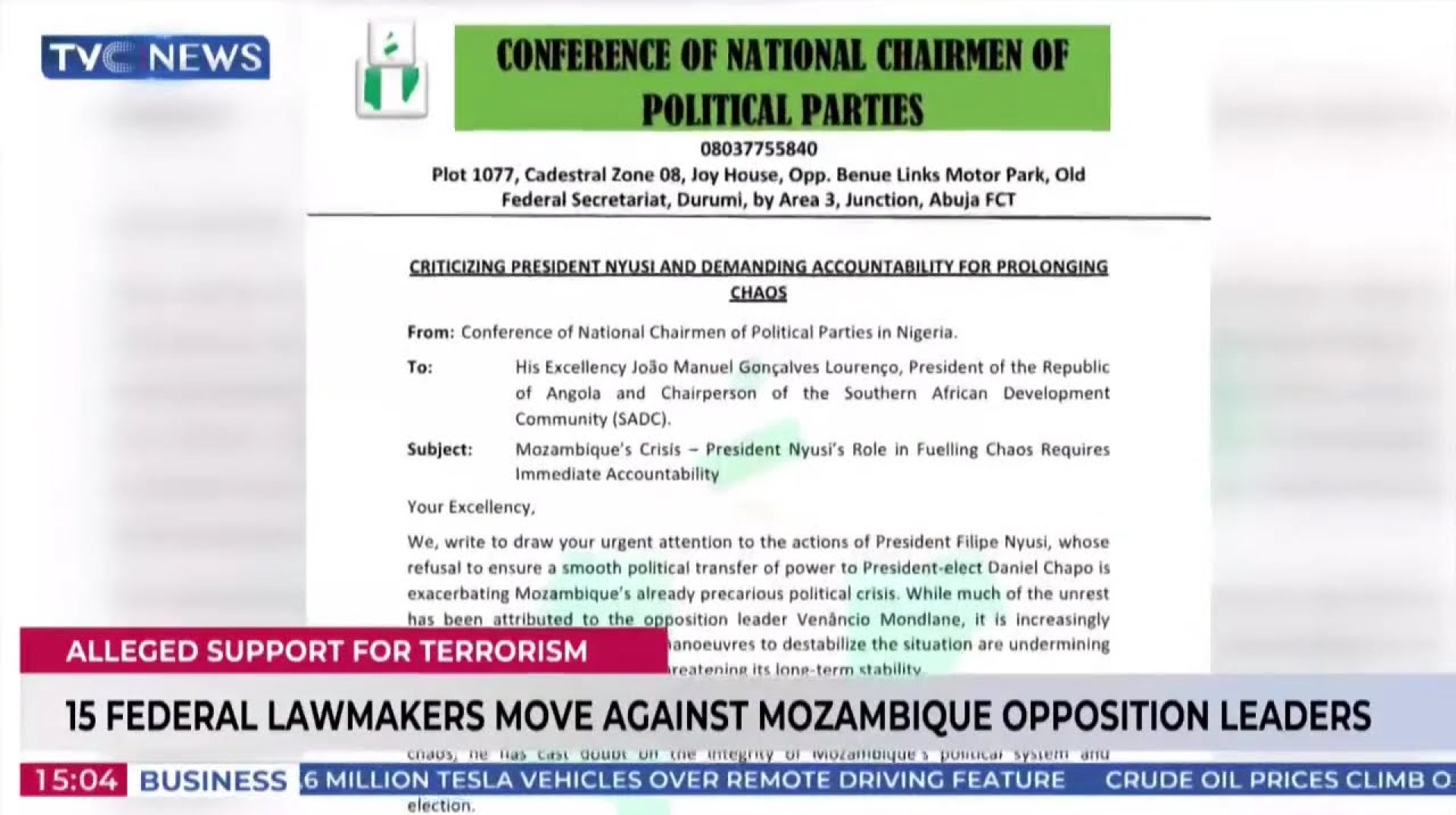 15 Federal Lawmakers Take Action Against Mozambique Opposition Leaders 15 Federal Lawmakers Take Action Against Mozambique Opposition Leaders