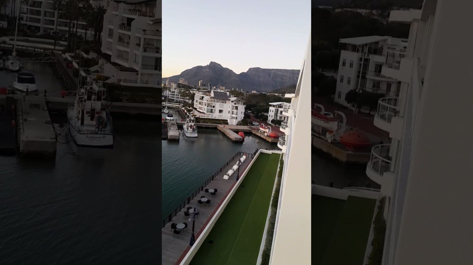 Balcony of Presidential Suite, Radisson Blu Waterfront, Cape Town. Balcony of Presidential Suite, Radisson Blu Waterfront, Cape Town.
