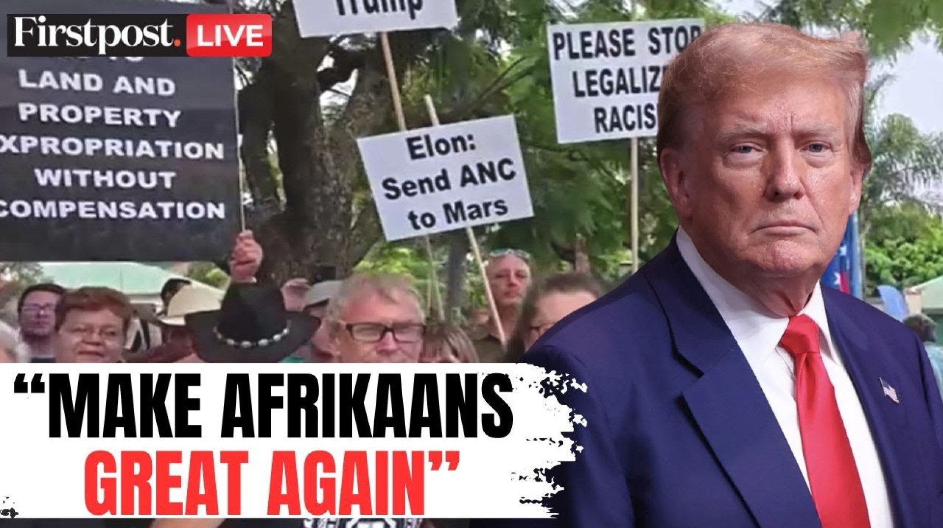 LIVE: South African Afrikaans Supporters Rally for US President Donald Trump | N18G LIVE: South African Afrikaans Supporters Rally for US President Donald Trump | N18G