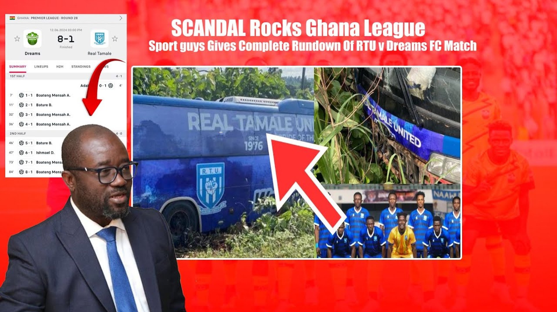 SCANDAL Rocks Ghana League Sport guys Gives Complete Rundown Of RTU v Dreams FC Match SCANDAL Rocks Ghana League Sport guys Gives Complete Rundown Of RTU v Dreams FC Match
