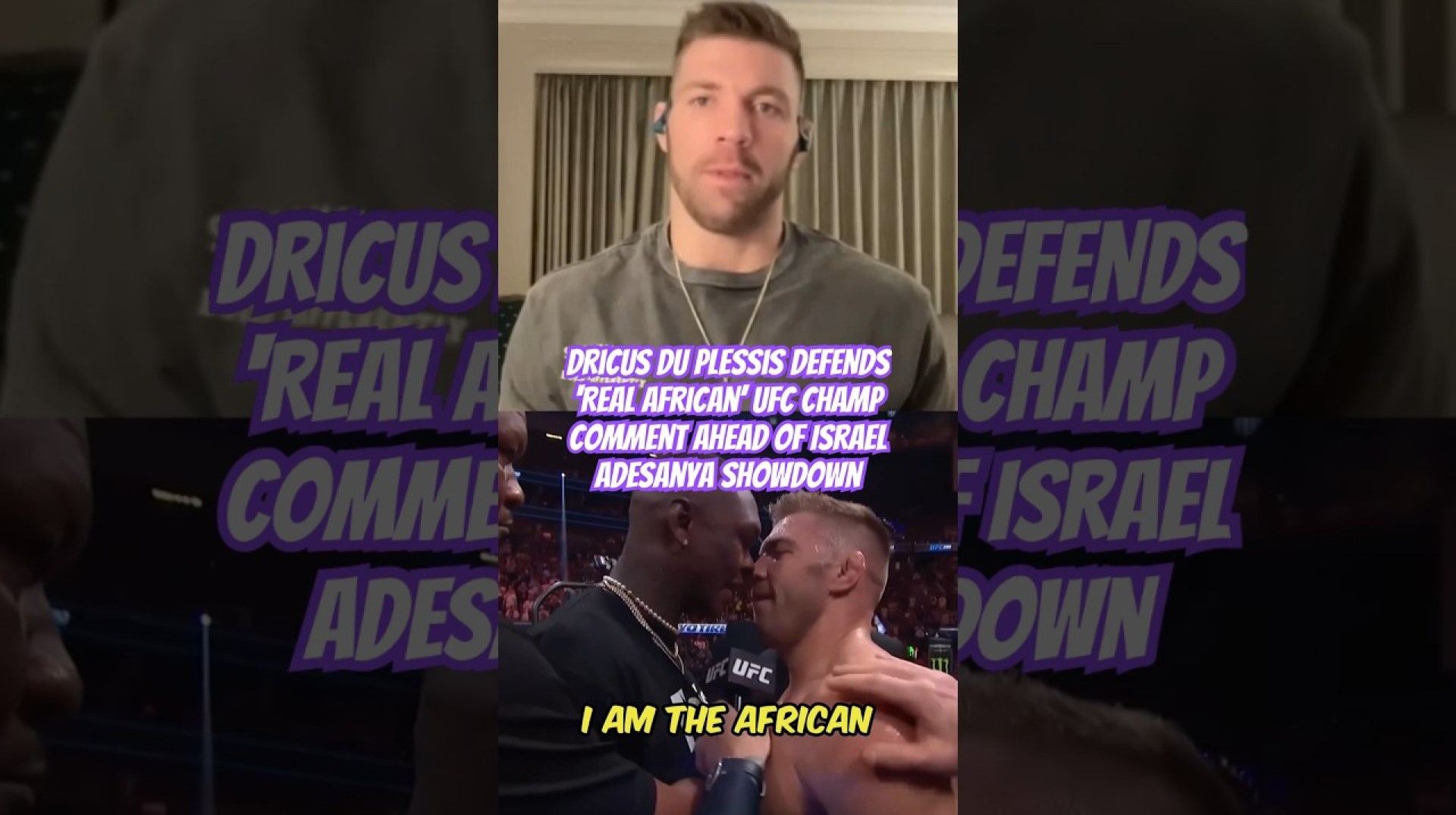 Dricus Du Plessis DEFENDS ‘Real African’ Champ Jibe Ahead Of Israel Adesanya Fight #UFC #MMA #Shorts Dricus Du Plessis DEFENDS ‘Real African’ Champ Jibe Ahead Of Israel Adesanya Fight #UFC #MMA #Shorts