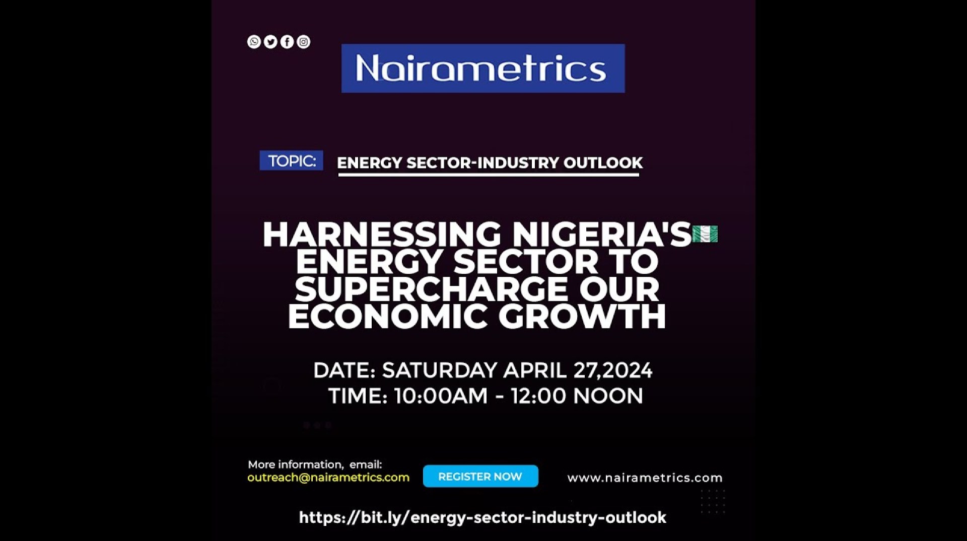 Nairametrics Industry Outlook: Harnessing Nigeria's Energy Sector to supercharge our Economic growth Nairametrics Industry Outlook: Harnessing Nigeria's Energy Sector to supercharge our Economic growth
