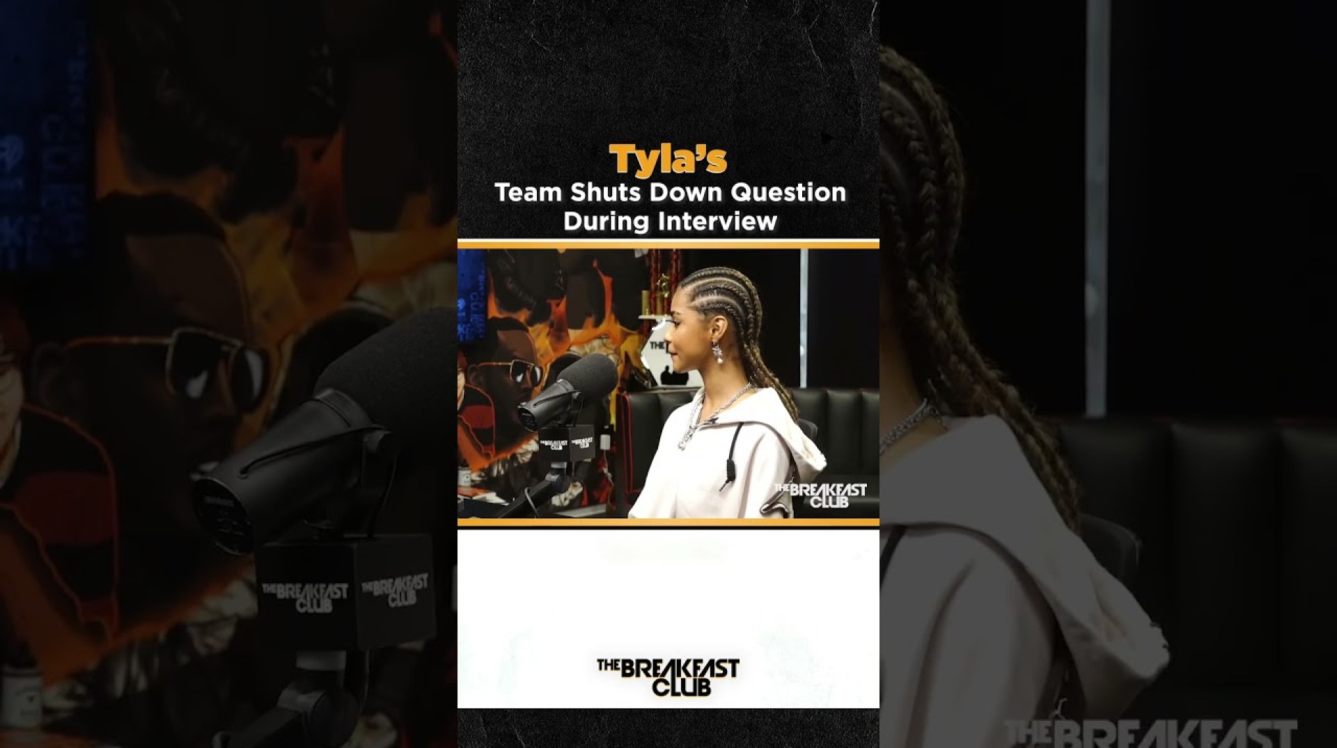Tyla's team shuts down question during Breakfast Club interview Tyla's team shuts down question during Breakfast Club interview