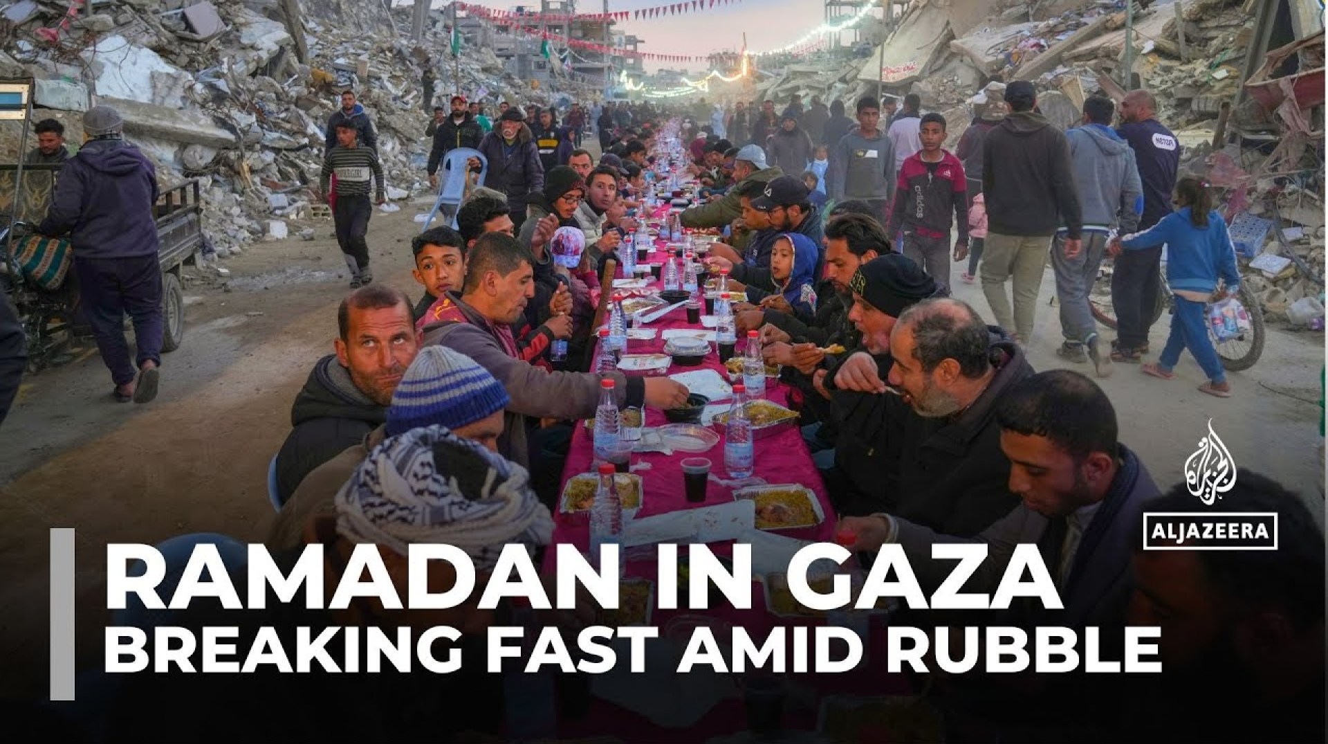 Palestinians in Gaza break first Ramadan fast amid rubble and destruction Palestinians in Gaza break first Ramadan fast amid rubble and destruction