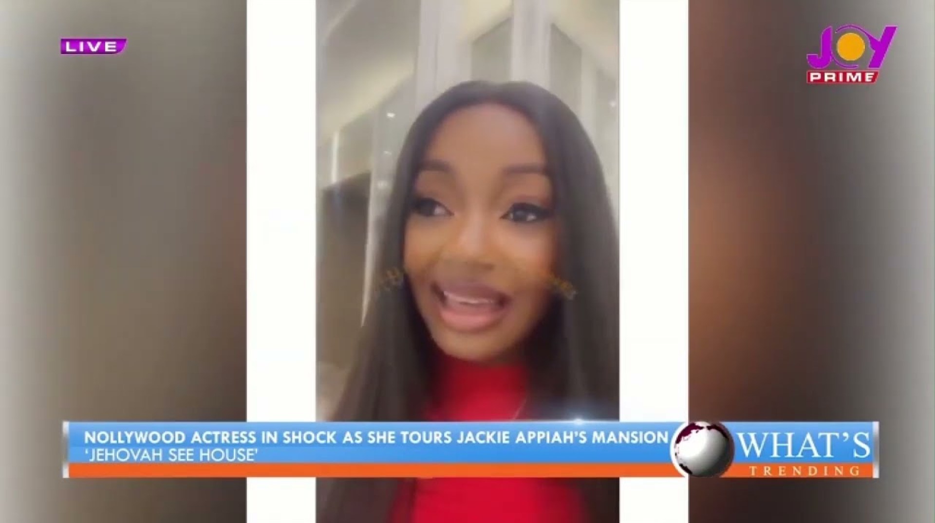 Nollywood actress in shock as she tours Jackie Appiah's mansion Nollywood actress in shock as she tours Jackie Appiah's mansion