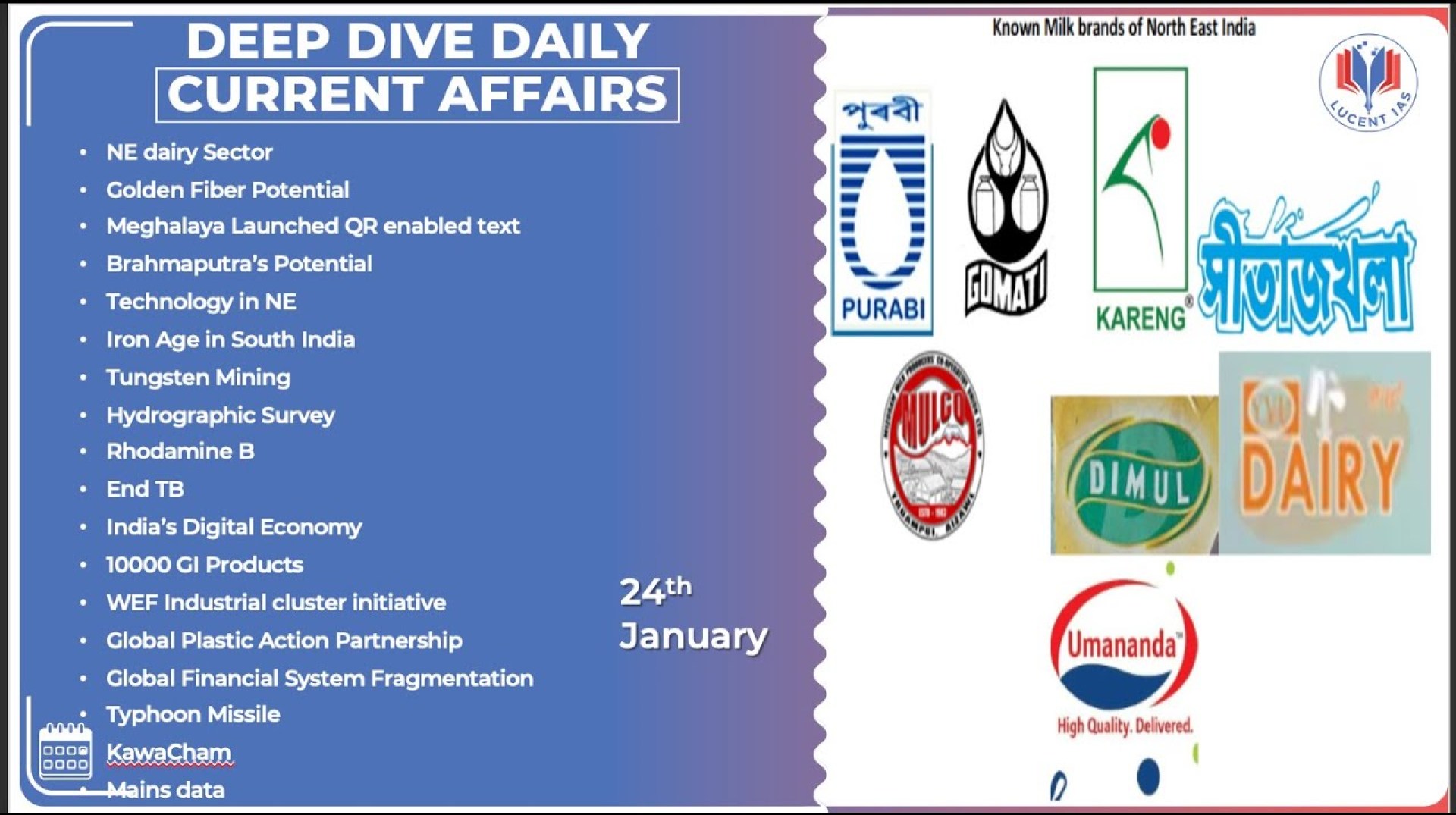24 January 2025 | Daily Current Affairs | @LUCENTIAS Best APSC Coaching Centre in Assam 24 January 2025 | Daily Current Affairs | @LUCENTIAS Best APSC Coaching Centre in Assam