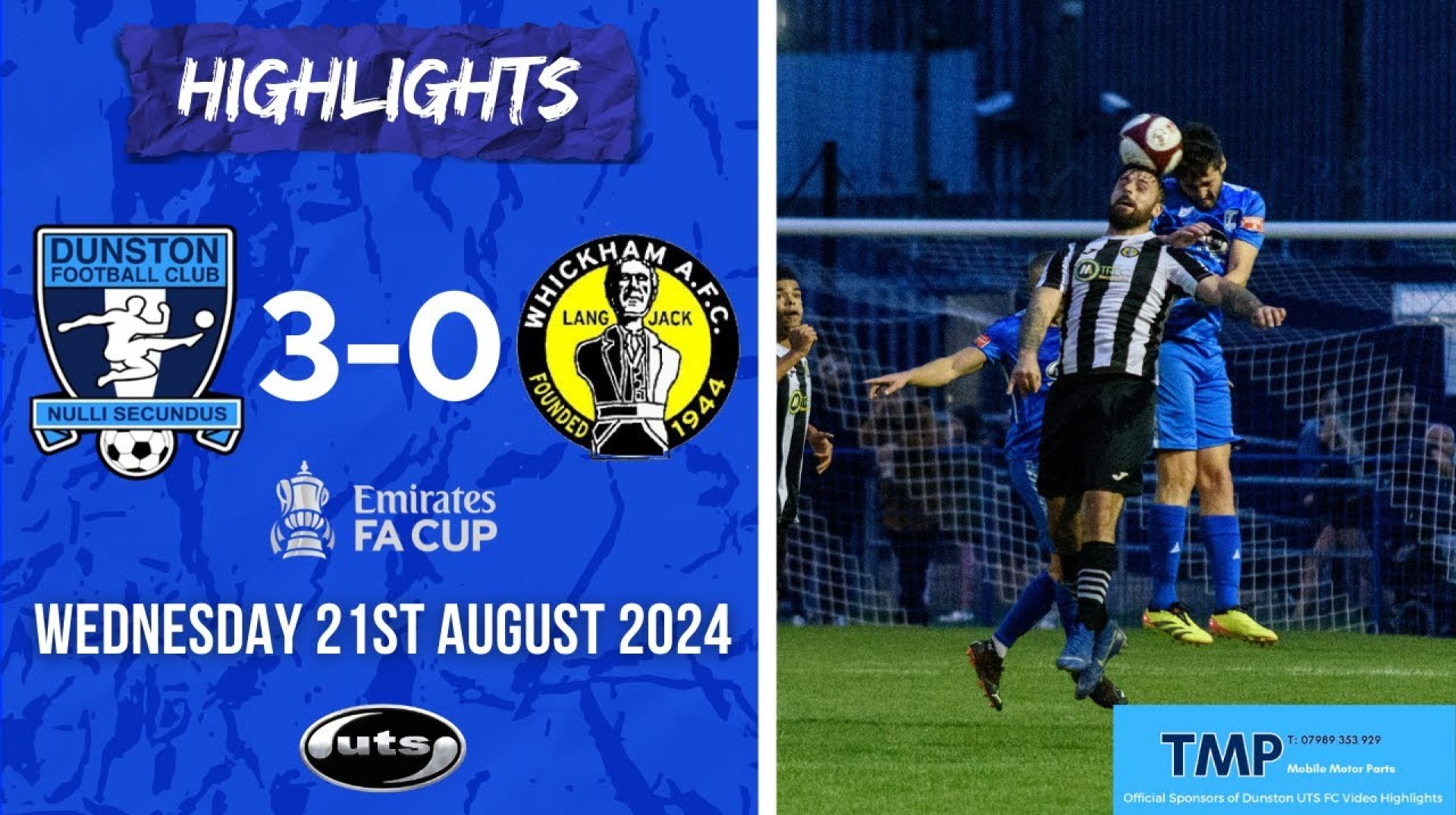 Dunston UTS 3 Whickham 0 | Emirates FA Cup Preliminary Round Replay Highlights Dunston UTS 3 Whickham 0 | Emirates FA Cup Preliminary Round Replay Highlights