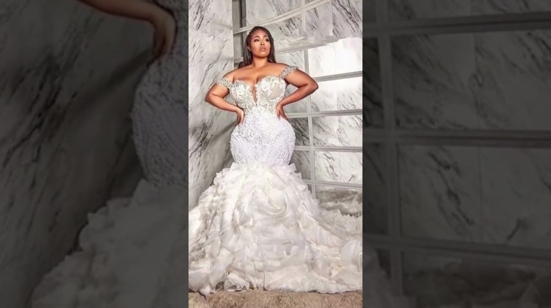 Luxury Mermaid Wedding Dress with Ruffle Train South Africa #bridalfashion #bridalbliss #shorts Luxury Mermaid Wedding Dress with Ruffle Train South Africa #bridalfashion #bridalbliss #shorts
