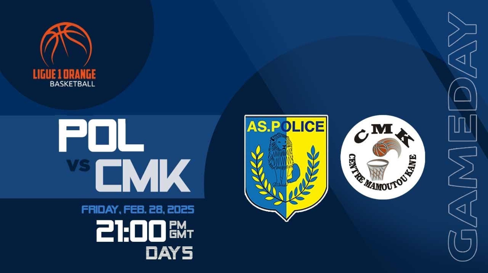 AS Police vs. CMK I Ligue1 Orange Basketball / J5 (Men) I @baskemali AS Police vs. CMK I Ligue1 Orange Basketball / J5 (Men) I @baskemali