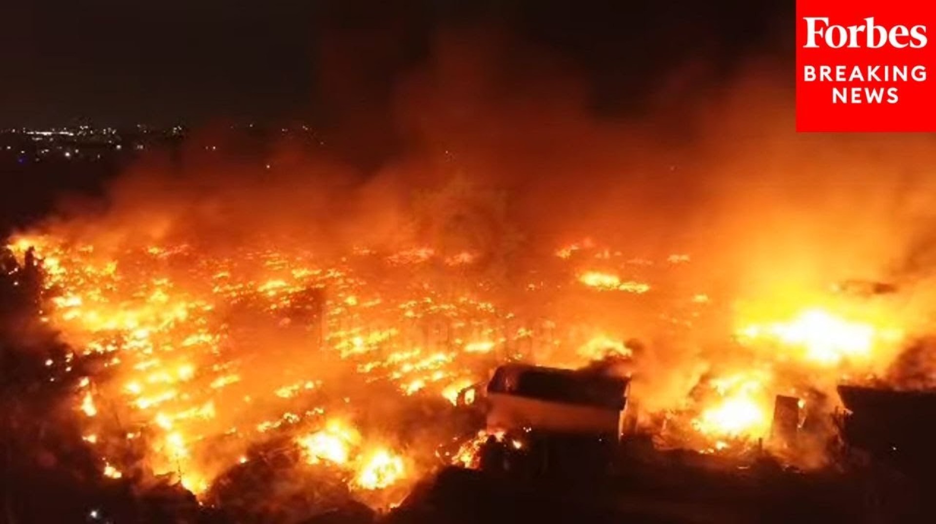 A Large Fire Erupted At A Clothing Market In Accra, Ghana A Large Fire Erupted At A Clothing Market In Accra, Ghana