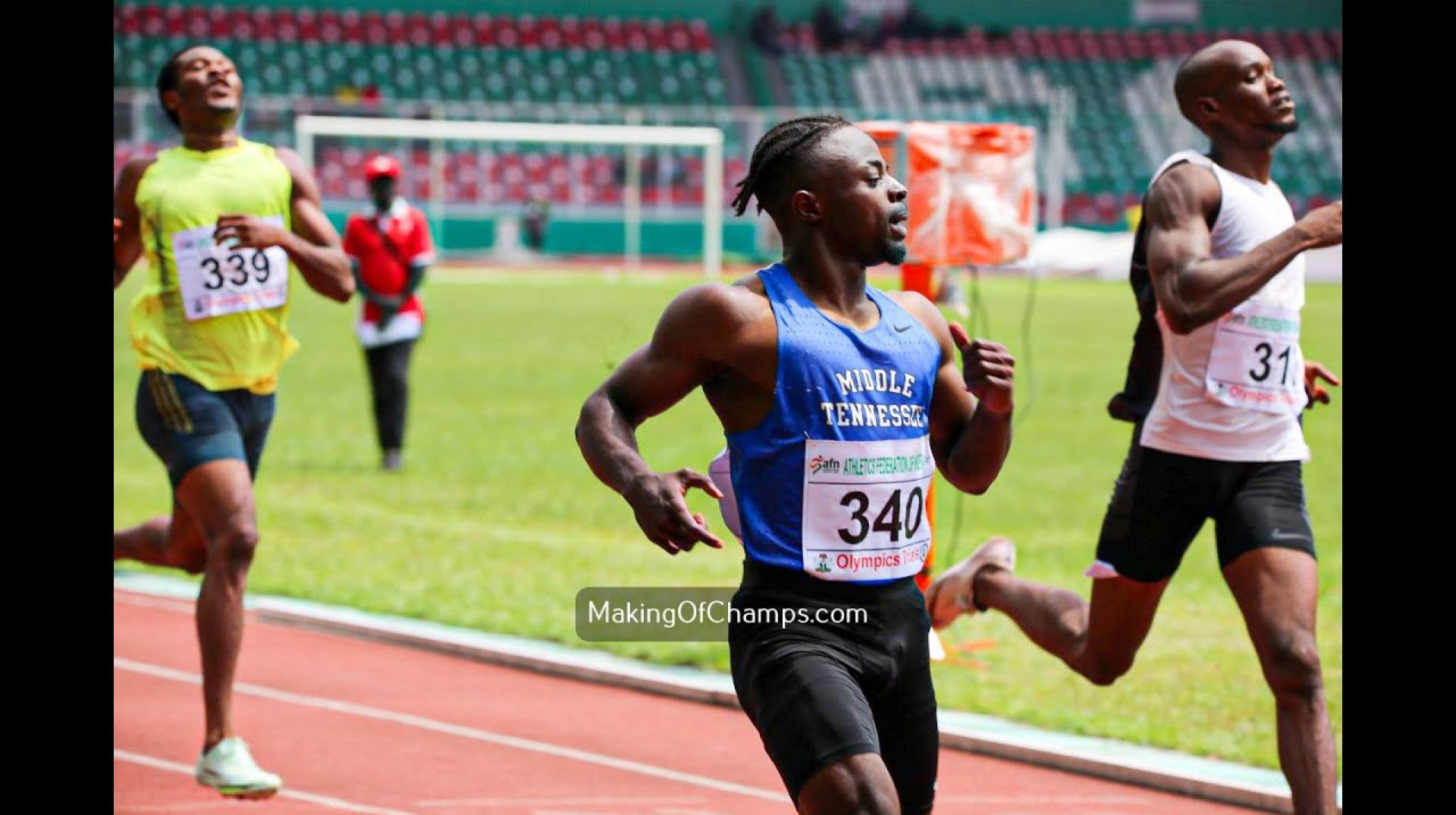 Alaba Akintola wins men's 200m heat 2 at the National Olympic Trials Benin 2024 Alaba Akintola wins men's 200m heat 2 at the National Olympic Trials Benin 2024