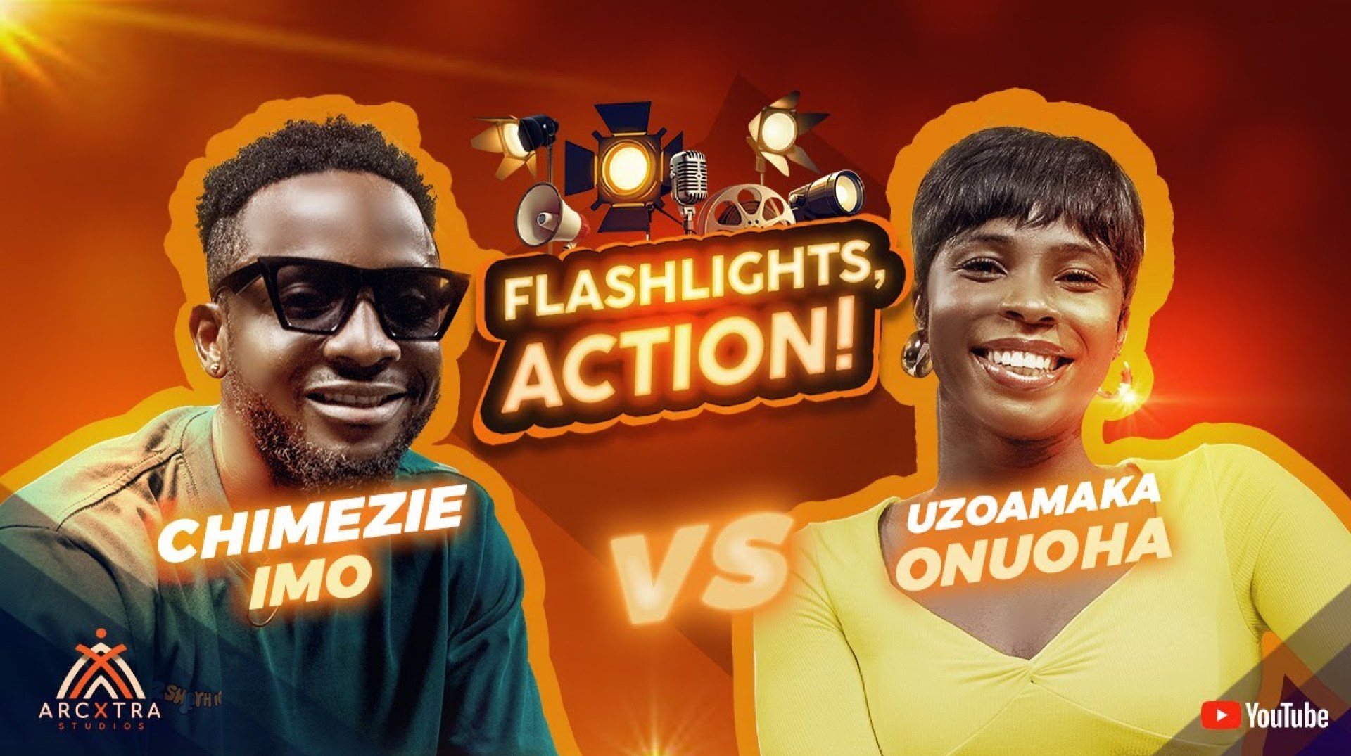 Flashlights, Action! | Episode 1: Chimezie Imo vs Uzoamaka Onuoha – Nollywood's FIRST Game Show Flashlights, Action! | Episode 1: Chimezie Imo vs Uzoamaka Onuoha – Nollywood's FIRST Game Show