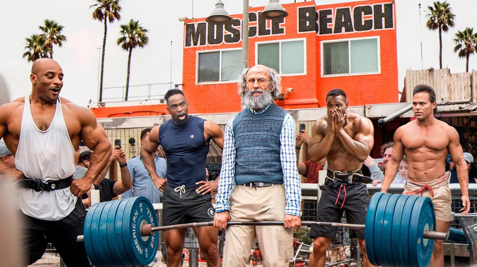 Old Man Powerlifter At Muscle Beach | Anatoly GYM PRANK Old Man Powerlifter At Muscle Beach | Anatoly GYM PRANK