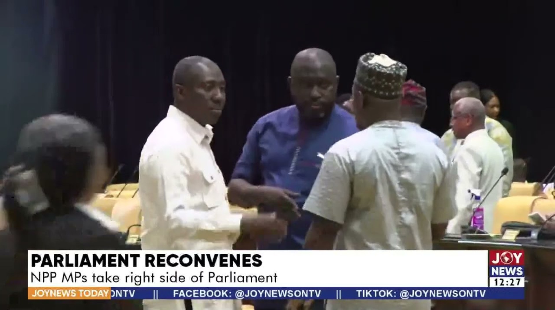 Parliament Reconvenes: NPP MPs take the right side of Parliament Parliament Reconvenes: NPP MPs take the right side of Parliament
