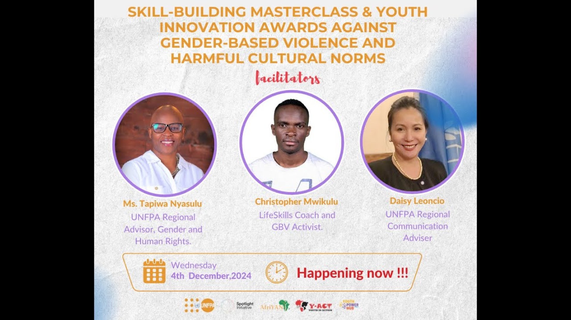 16 DAYS OF ACTIVISM MASTERCLASS: SKILL-BUILDING & RECOGNITION FOR YOUTH ACTION 16 DAYS OF ACTIVISM MASTERCLASS: SKILL-BUILDING & RECOGNITION FOR YOUTH ACTION