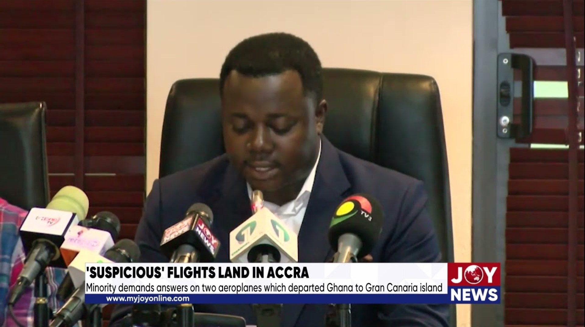 Parliament's Minority raises alarm! Two mysterious flights land in Ghana, vanish to Spain Parliament's Minority raises alarm! Two mysterious flights land in Ghana, vanish to Spain