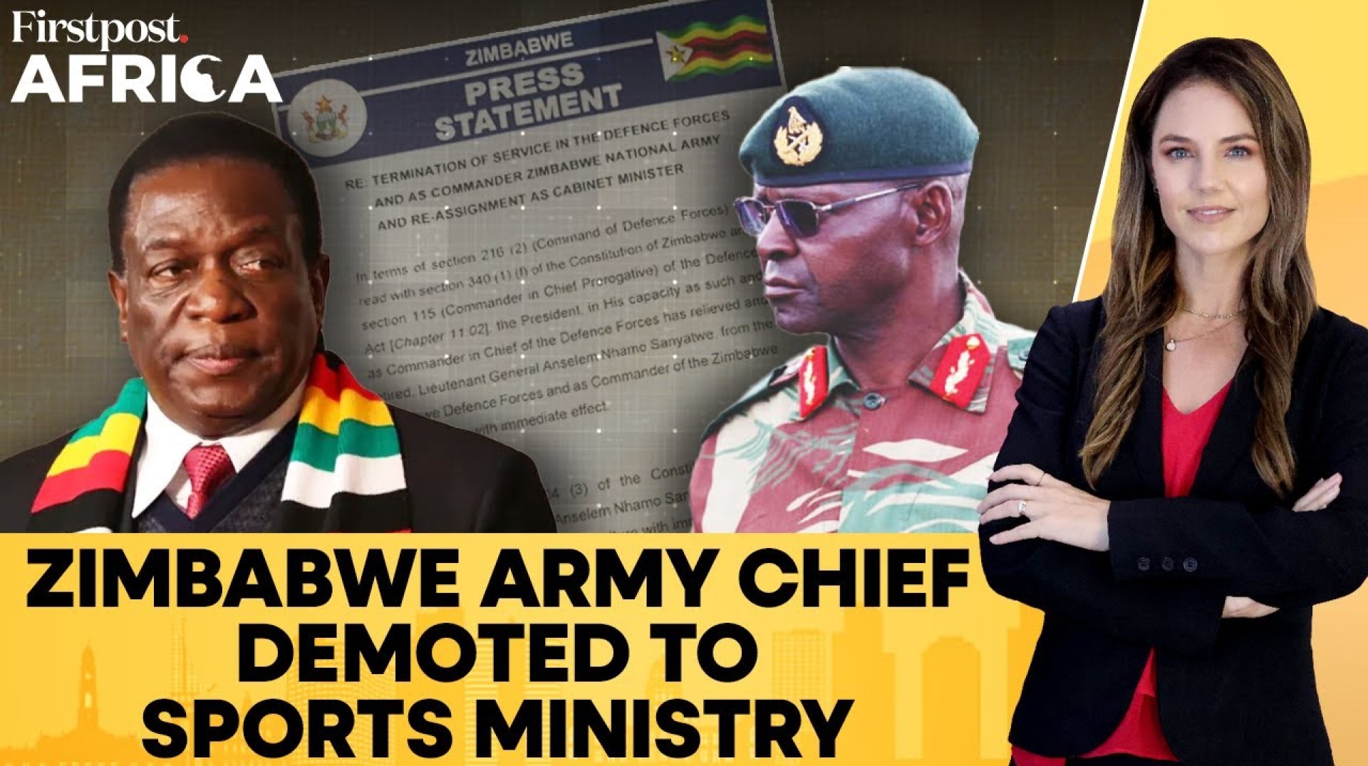 Zimbabwe: President Mnangagwa Reassigns Army Chief to Sports Ministry | Firstpost Africa Zimbabwe: President Mnangagwa Reassigns Army Chief to Sports Ministry | Firstpost Africa