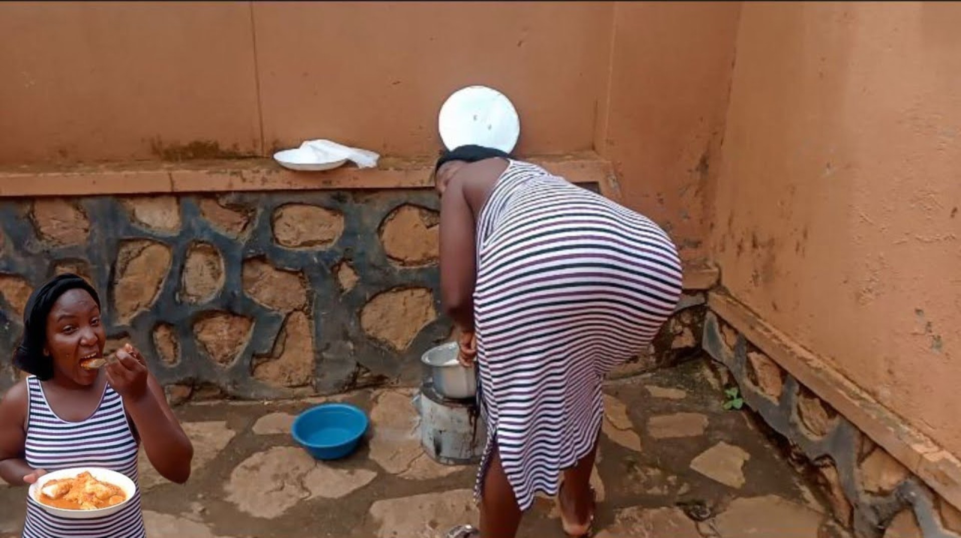 Cooking African traditional food for lunch(posho). delicious meal Cooking African traditional food for lunch(posho). delicious meal