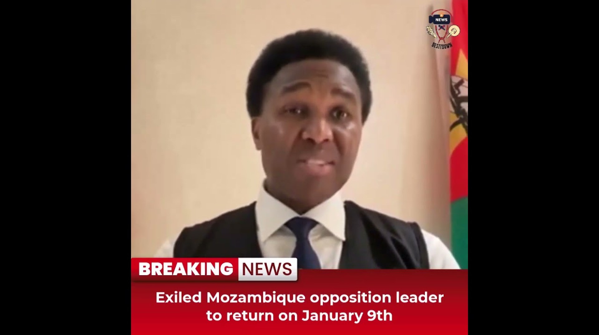 Desitdown News (Exiled Mozambique opposition leader to return on January 9th) #desitdown #news Desitdown News (Exiled Mozambique opposition leader to return on January 9th) #desitdown #news