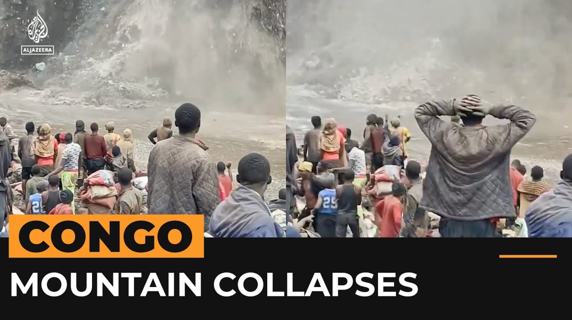 Mountain collapses in DR Congo revealing tonnes of copper | AJ#shorts Mountain collapses in DR Congo revealing tonnes of copper | AJ#shorts
