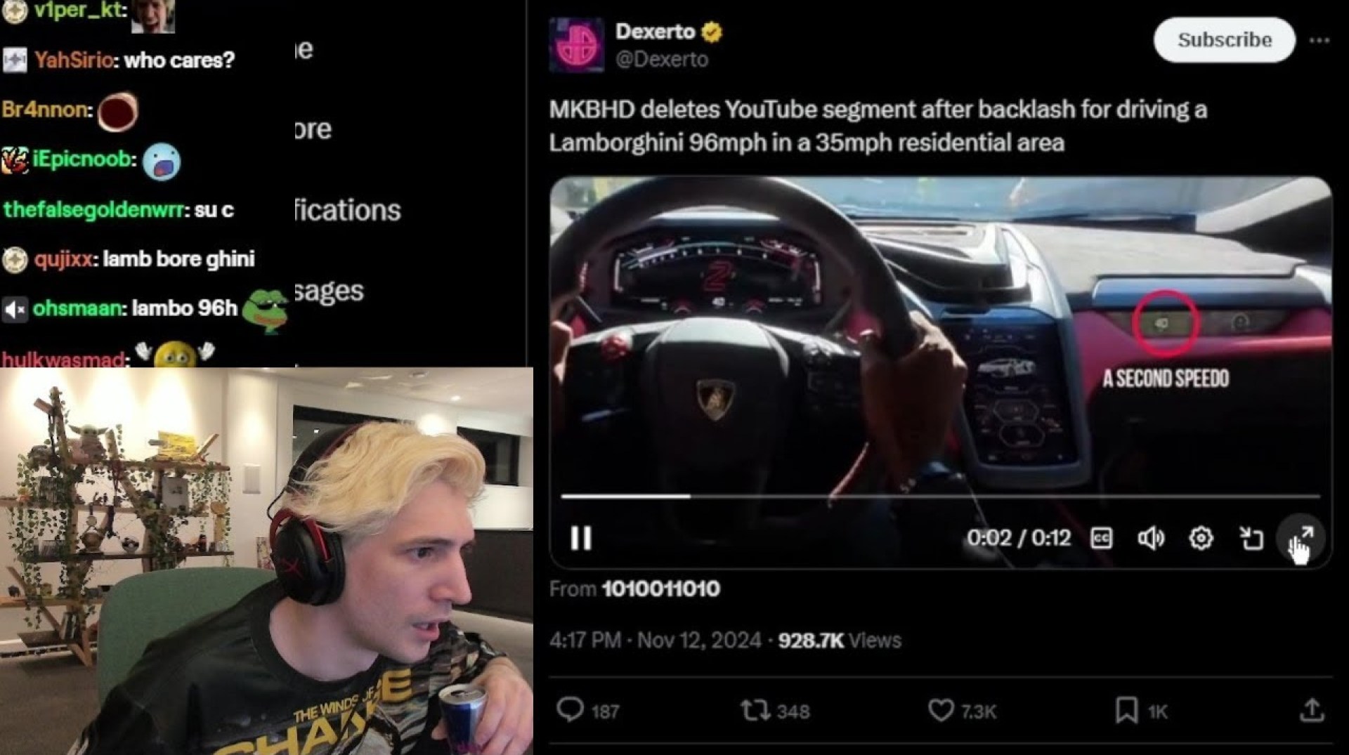 xQc Reacts to Marques Brownlee Deleting Youtube Segment of him Driving 96 mph in 35mph Zone xQc Reacts to Marques Brownlee Deleting Youtube Segment of him Driving 96 mph in 35mph Zone