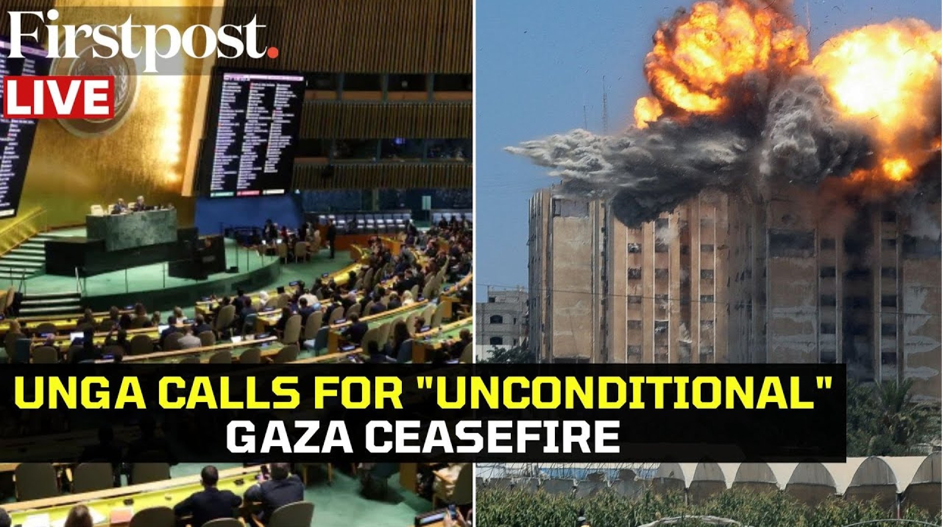 LIVE: UN General Assembly Demands Ceasefire in Gaza, Backs UN Agency for Palestinian Refugees LIVE: UN General Assembly Demands Ceasefire in Gaza, Backs UN Agency for Palestinian Refugees
