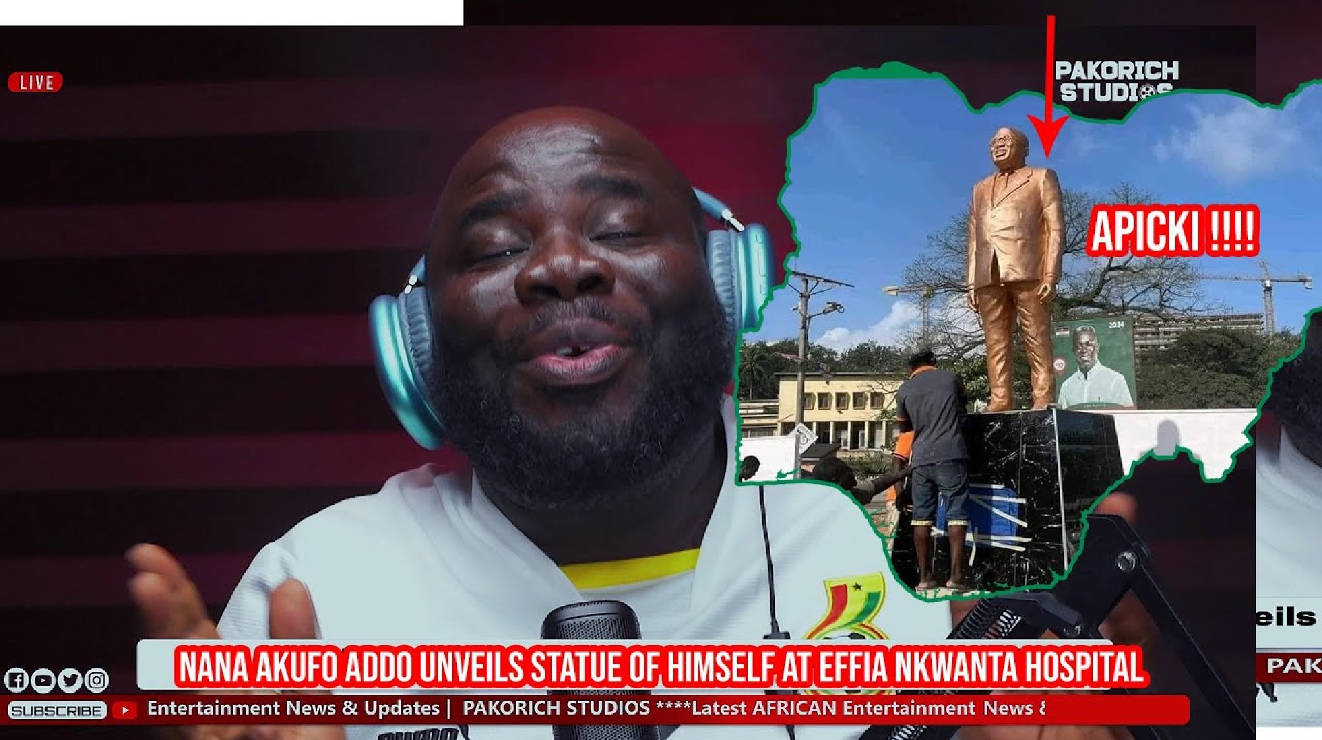 Nana Akufo Addo unveils statue of himself at Effia Nkwanta Hospital Nana Akufo Addo unveils statue of himself at Effia Nkwanta Hospital