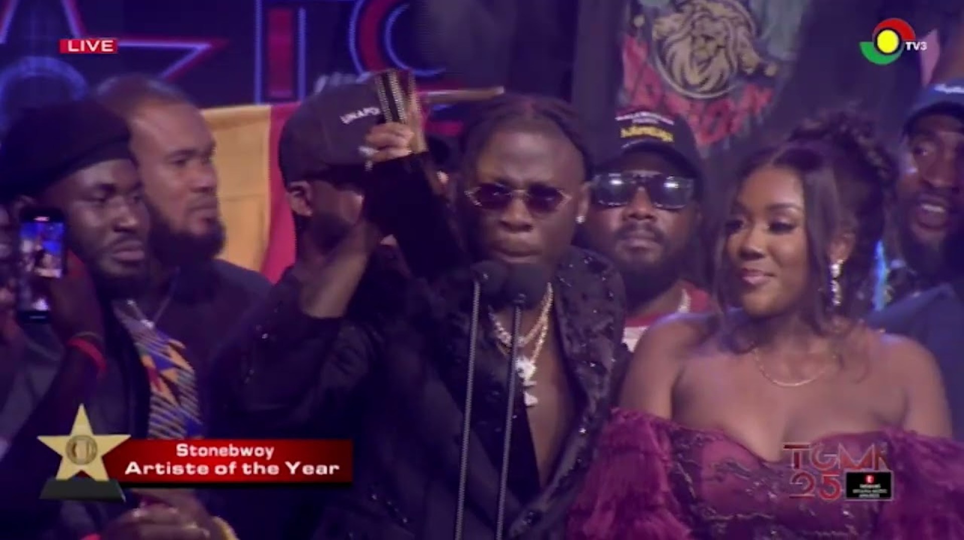 Congratulations to Stonebwoy, the newly crowned #TGMA Artiste of the Year. Congratulations to Stonebwoy, the newly crowned #TGMA Artiste of the Year.