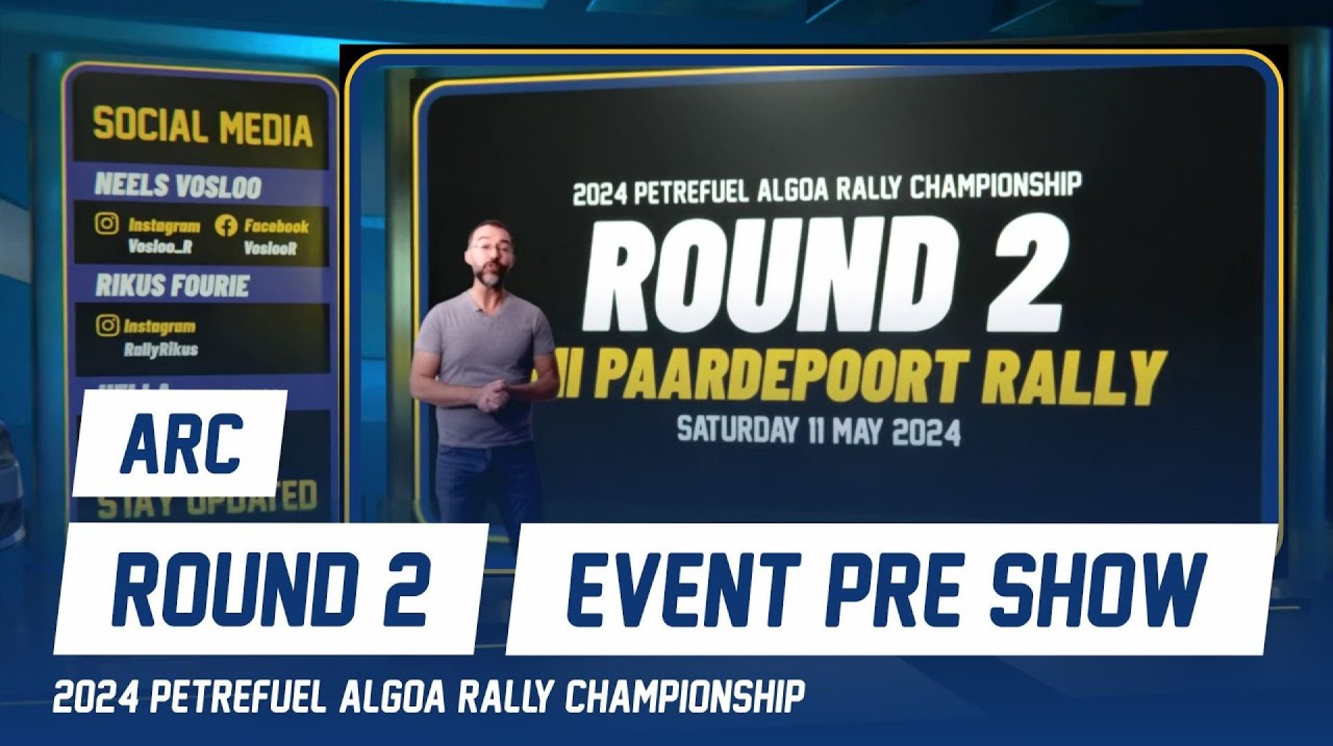 VoslooR Hella Studio – Episode 4 – ARC Round 2, EMI Paardepoort Rally Pre Show VoslooR Hella Studio – Episode 4 – ARC Round 2, EMI Paardepoort Rally Pre Show