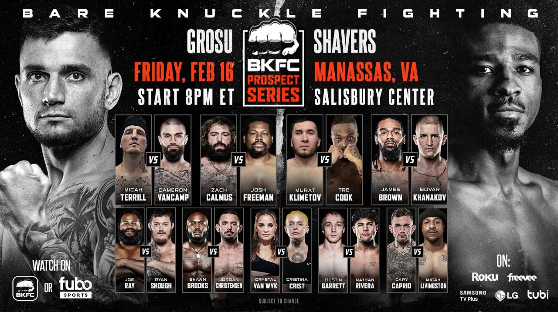 Free Full Event! BKFC Fight Night Prospects: Manassas Free Full Event! BKFC Fight Night Prospects: Manassas