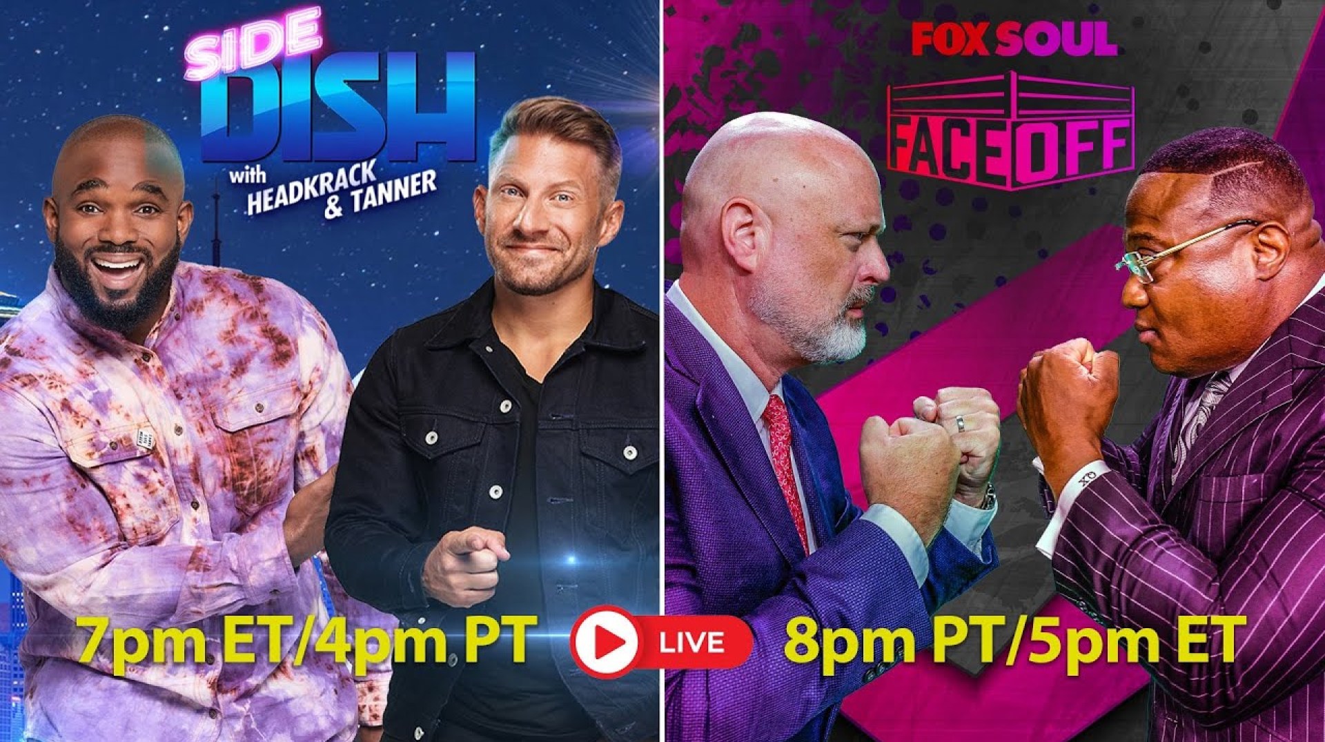 FOX SOUL LIVE: Side Dish, FOX Soul Faceoff, and MORE!! FOX SOUL LIVE: Side Dish, FOX Soul Faceoff, and MORE!!