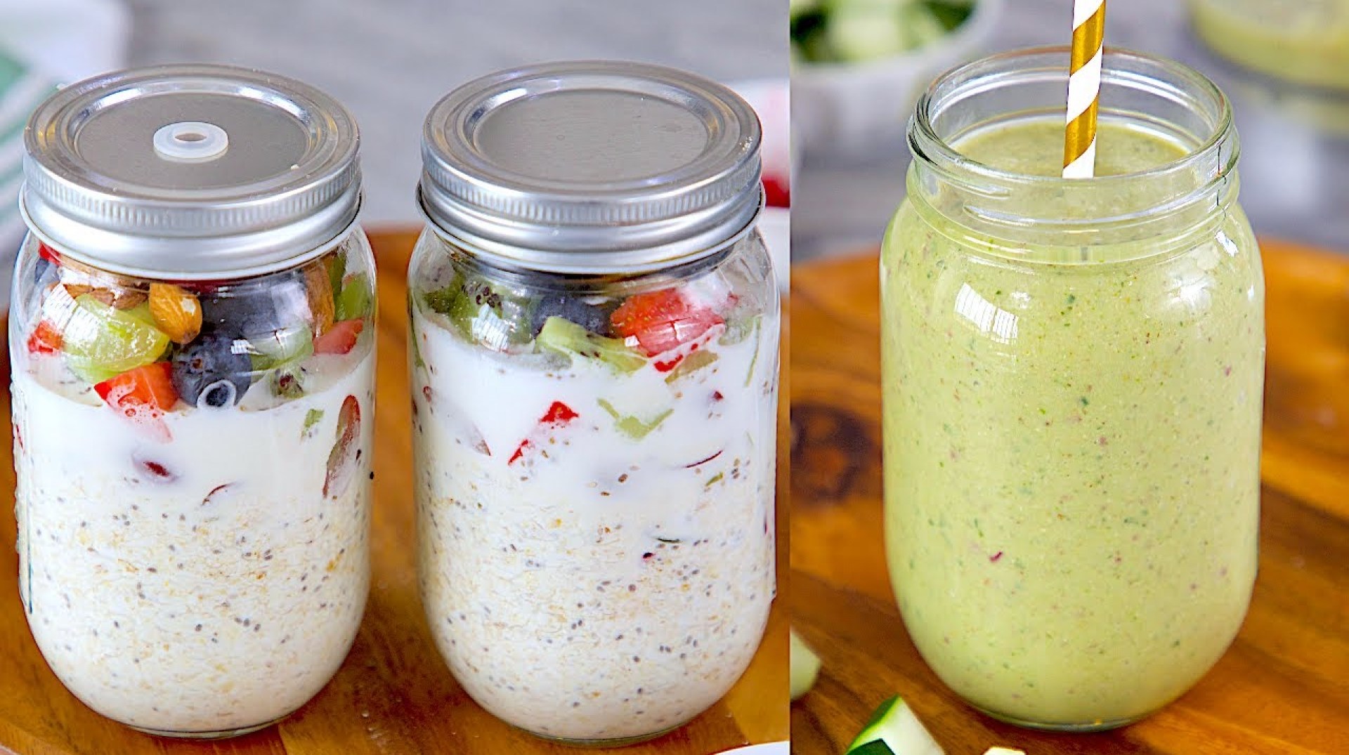 BREAKFAST IN A JAR – OVER-NIGHT OATS & A HEALTHY SMOOTHIE – PLANT BASED RECIPES – ZEELICIOUS FOODS BREAKFAST IN A JAR – OVER-NIGHT OATS & A HEALTHY SMOOTHIE – PLANT BASED RECIPES – ZEELICIOUS FOODS