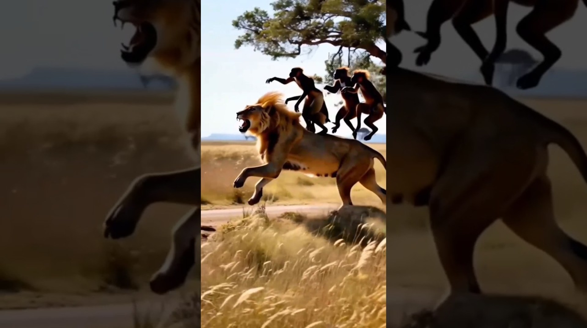 Title: A Fierce Showdown in the Heart of the African Savanna! #animals#nature #youtubeshorts#reels Title: A Fierce Showdown in the Heart of the African Savanna! #animals#nature #youtubeshorts#reels