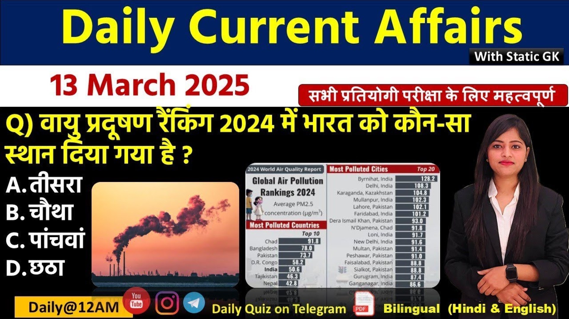 Daily Current Affairs| 13March Current Affairs 2025|NTPC|SSC|NDA|All Exam #trending #kalyanimam Daily Current Affairs| 13March Current Affairs 2025|NTPC|SSC|NDA|All Exam #trending #kalyanimam